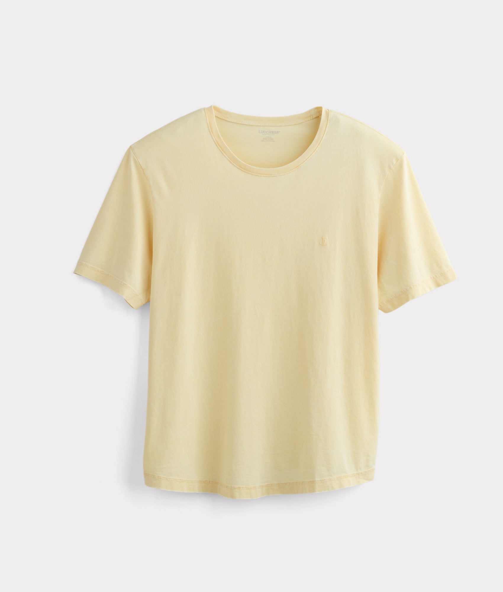 Lucchese Crewneck T-Shirt for Men - Soft Cotton Comfort Tee in Cream | Casual Wear, Layering & Everyday Outfits