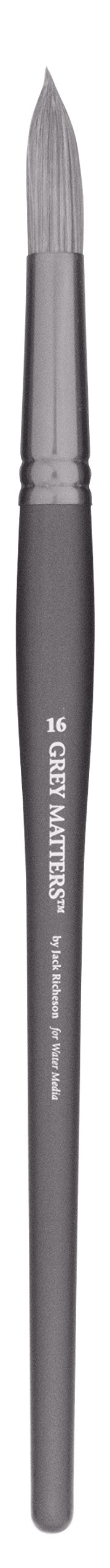 Jack Richeson Grey Matters Synthetic Watercolor Round 16 - Professional Artist Brush for Watercolor Painting, Acrylics & Gouache - Perfect for Studio, Classroom & Outdoor Sketching