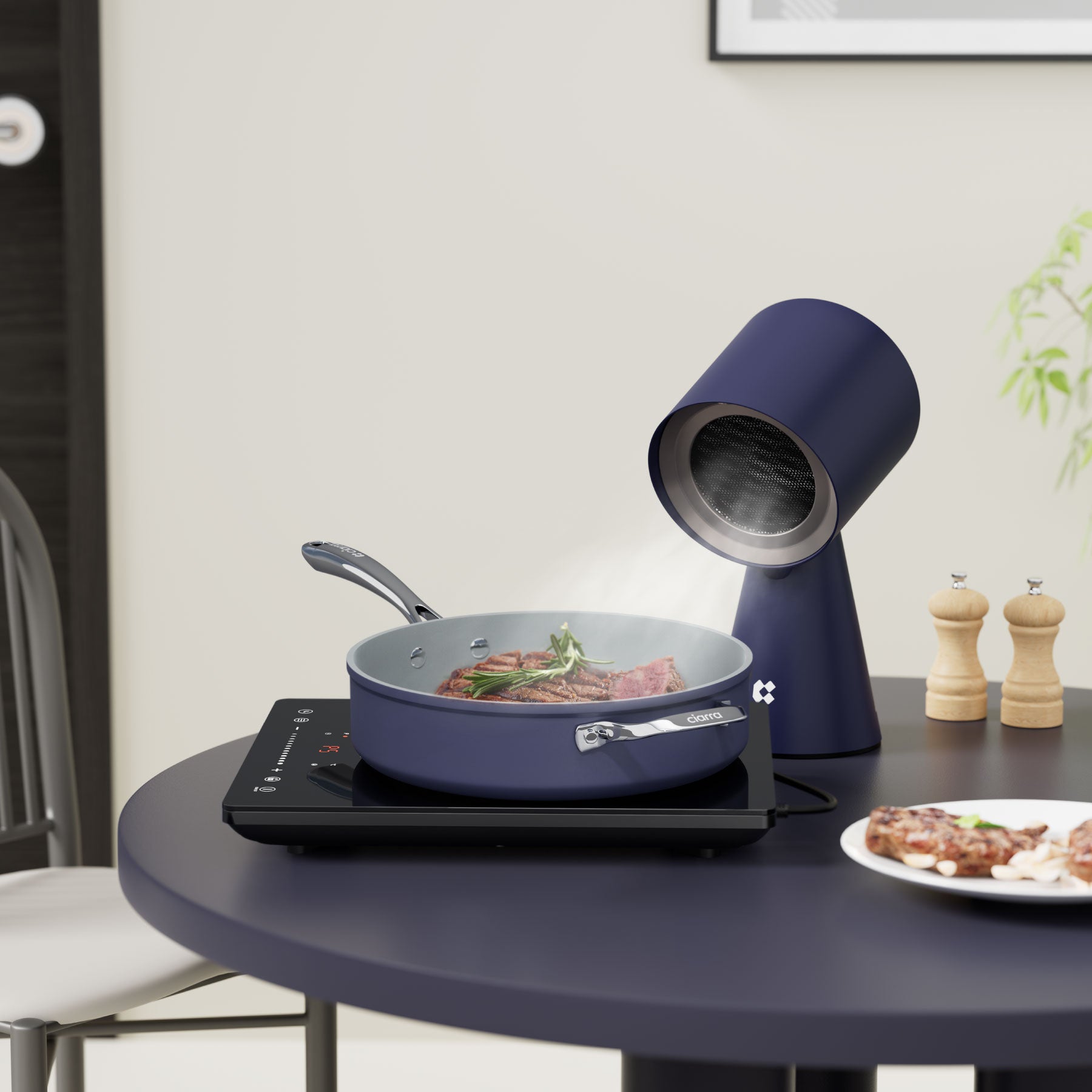 Ciarra Beyond 4.4QT Nonstick Saute Pan with Lid - Midnight Dream Color, Induction Compatible Cookware for Frying, Searing & Simmering | Perfect for Home Kitchen, Restaurant & Camping Cooking