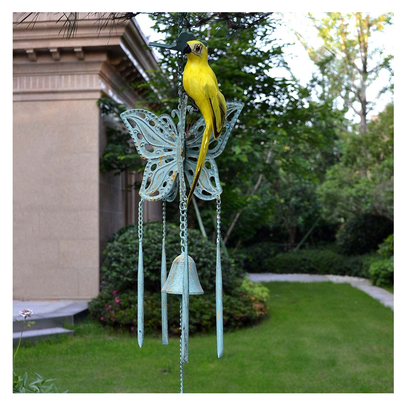 Vintage Wrought Iron Butterfly Wind Chime - Handcrafted Cast Iron Garden Decor for Patio, Balcony & Outdoor Spaces (Color: Style 1) | Perfect for Relaxing Garden Atmosphere & Feng Shui Home Decor