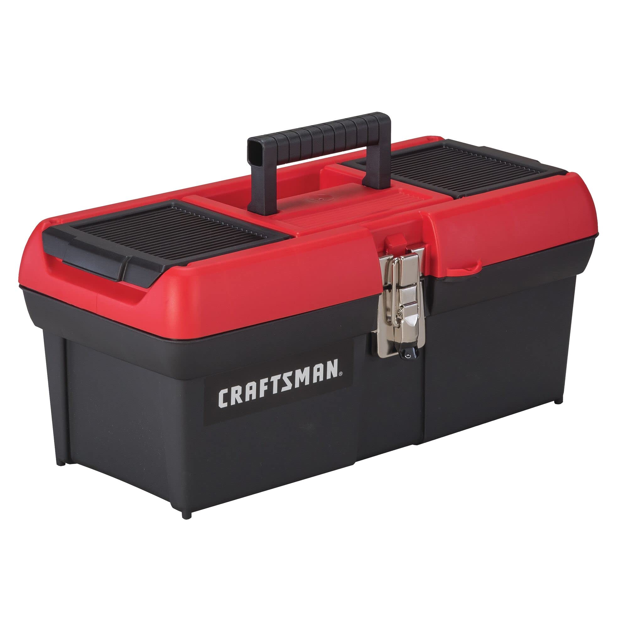 CRAFTSMAN 16-Inch Lockable Tool Box - Heavy Duty Red & Black Storage Case (CMST16901) | Perfect for Mechanics, DIY Projects & Home Organization