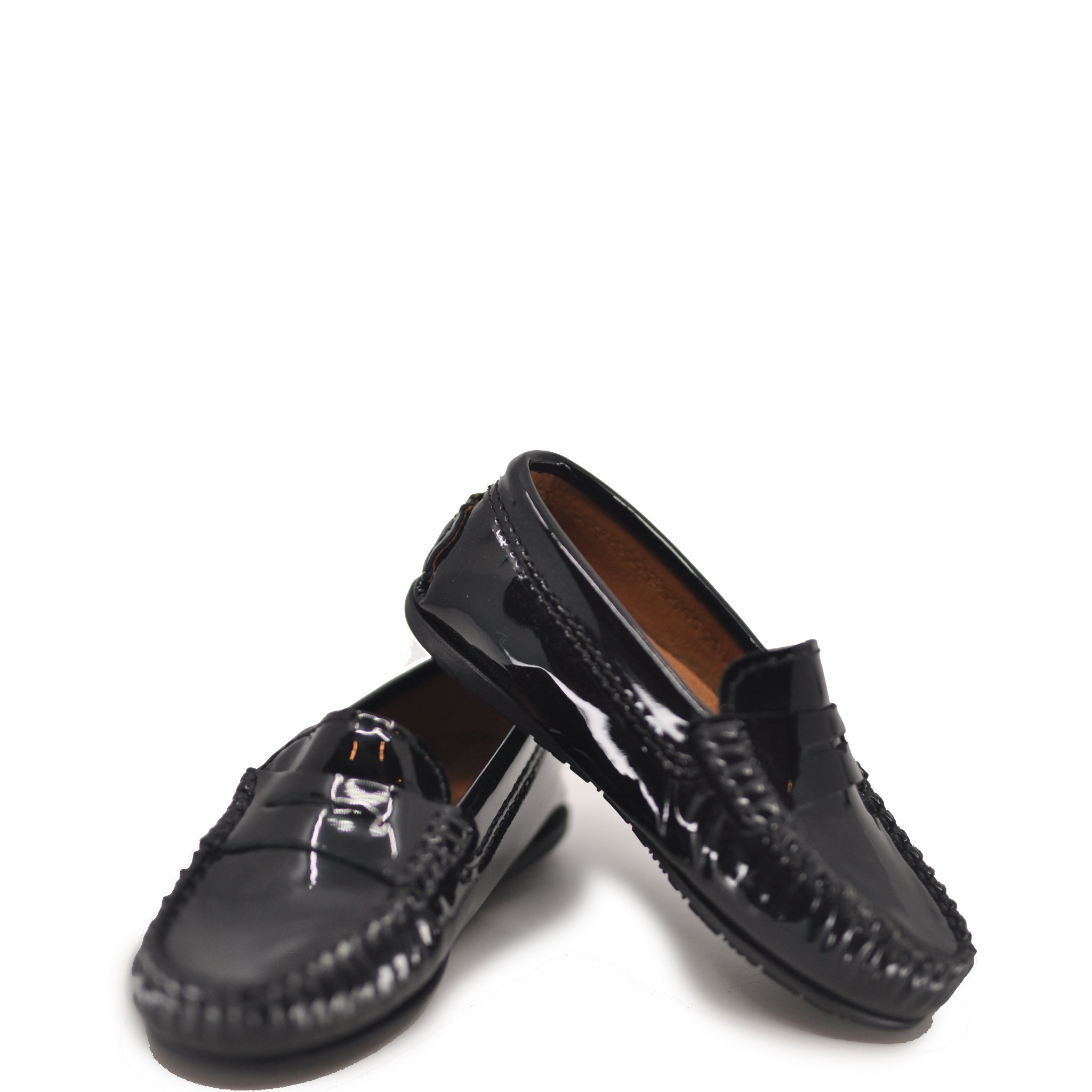 Black Patent Leather Penny Loafers for Men - Atlanta Moccasin Style Comfortable Slip-On Dress Shoes for Business, Office & Formal Occasions