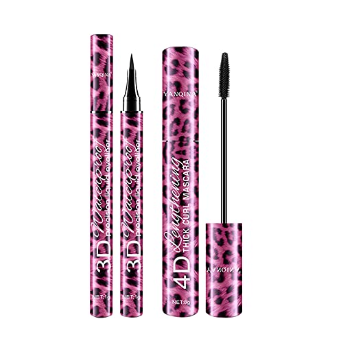 4D Fiber Mascara & Eyeliner Set - Waterproof, Smudge-Proof, Long-Lasting Eye Makeup Kit (10ml, Multicolor) for Dramatic Lashes & Defined Eyes - Perfect for Daily Wear, Parties & Special Occasions