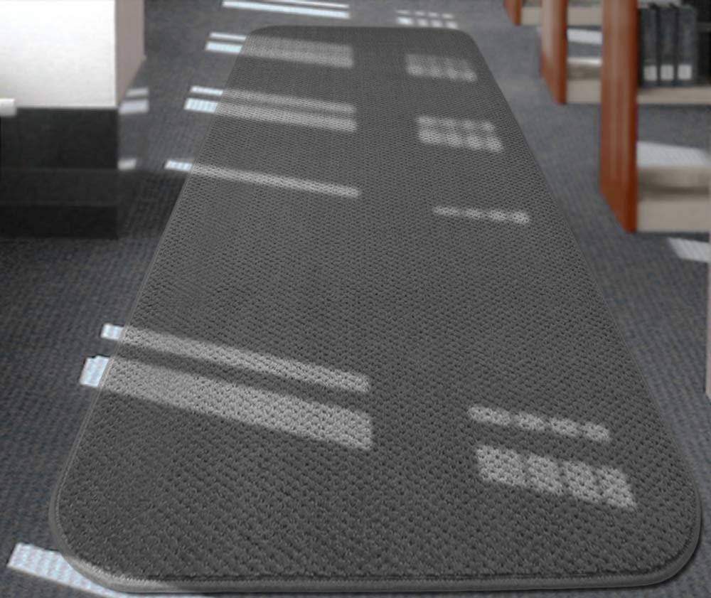 Non-Slip Carpet Runner for Hallway & Stairs - 8ft x 27in Gray Indoor/Outdoor Rug - Perfect for High Traffic Areas, Entryways & Home Safety