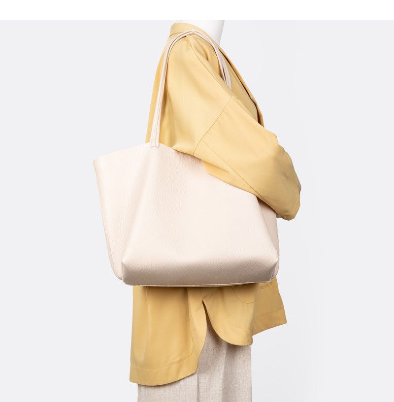 Vegan Leather Tote Bag for Women - Large Capacity Soft Shoulder Underarm Handbag - Perfect for Work, Travel & Everyday Use