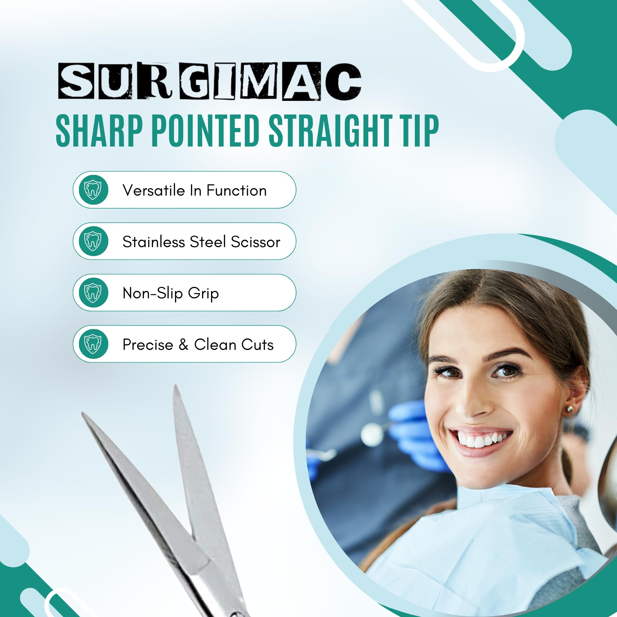 **Premium Iris Scissors - Straight Tip Sharp Dissection Scissors for Precision Cutting - Non-Slip Grip Surgical & Dental Instruments - Ideal for Medical, Crafting & Detailed Work**    **使用场景:** Perfect for ophthalmology, dentistry, crafting, embroidery, and detailed precision cutting tasks.