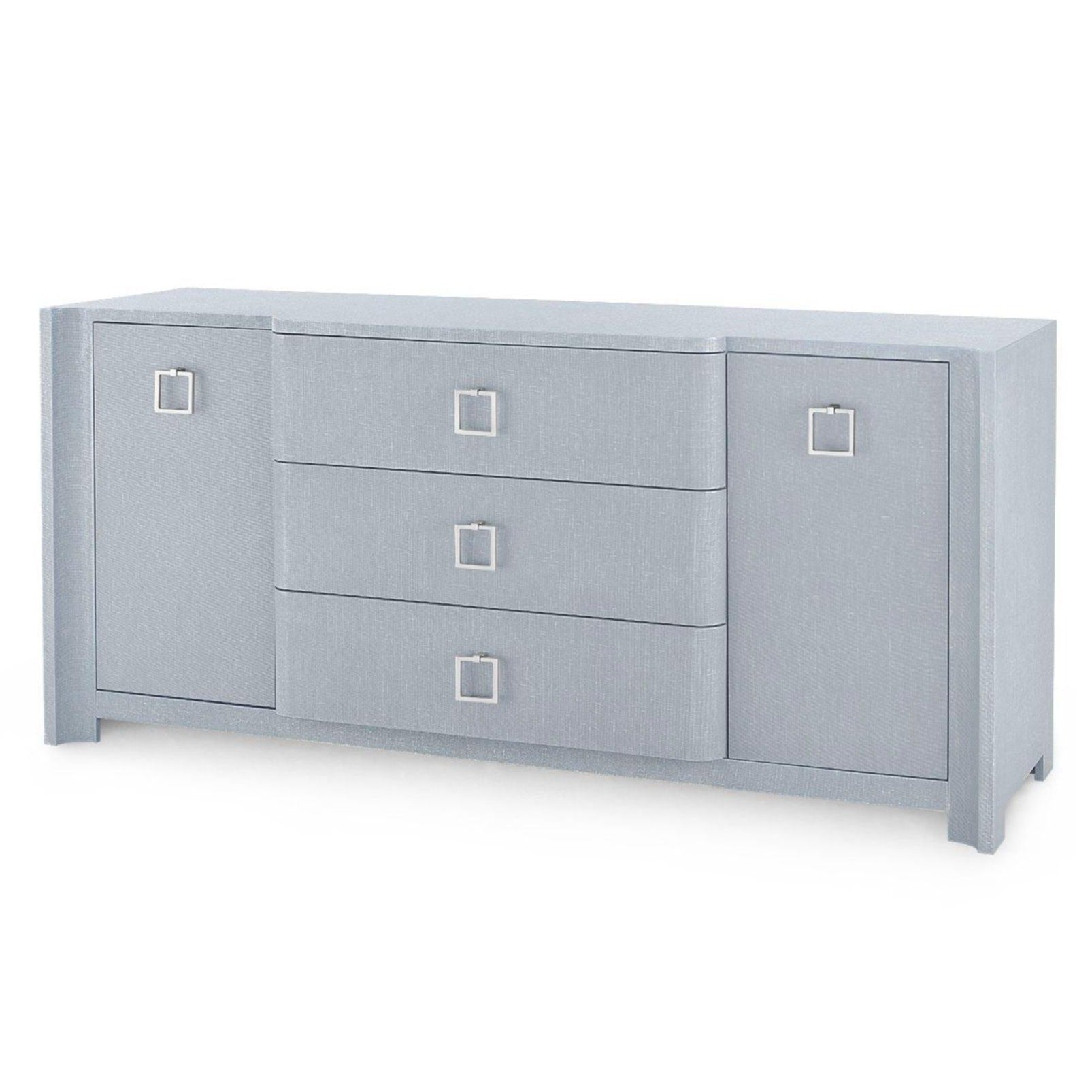 Audrey Media Cabinet - Washed Winter Gray Finish with Custom Pull Options - Perfect for Living Room, Bedroom & Home Theater Storage