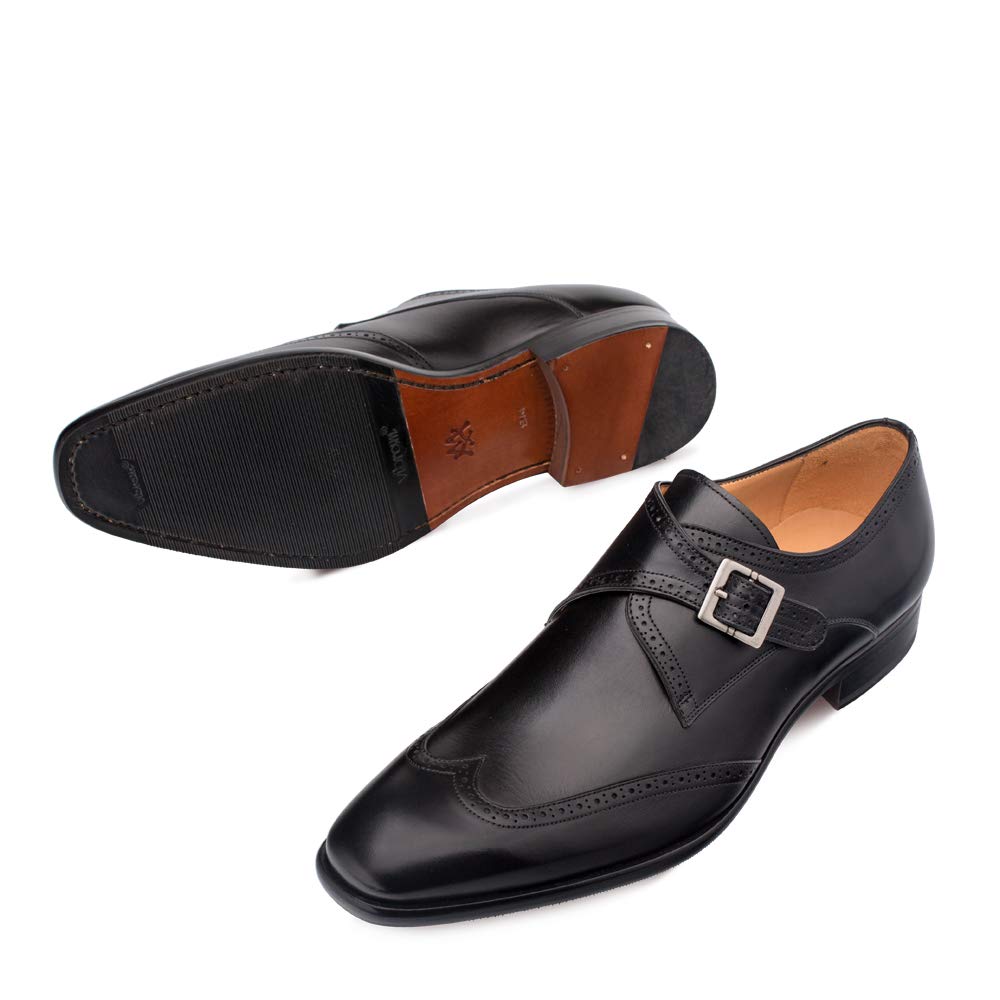Mezlan Forest Men's Luxury Wingtip Oxford Dress Shoes - Hand-Burnished Calfskin Leather with Perforated Accents - Handcrafted in Spain - Medium Width - Perfect for Business, Weddings & Formal Occasions