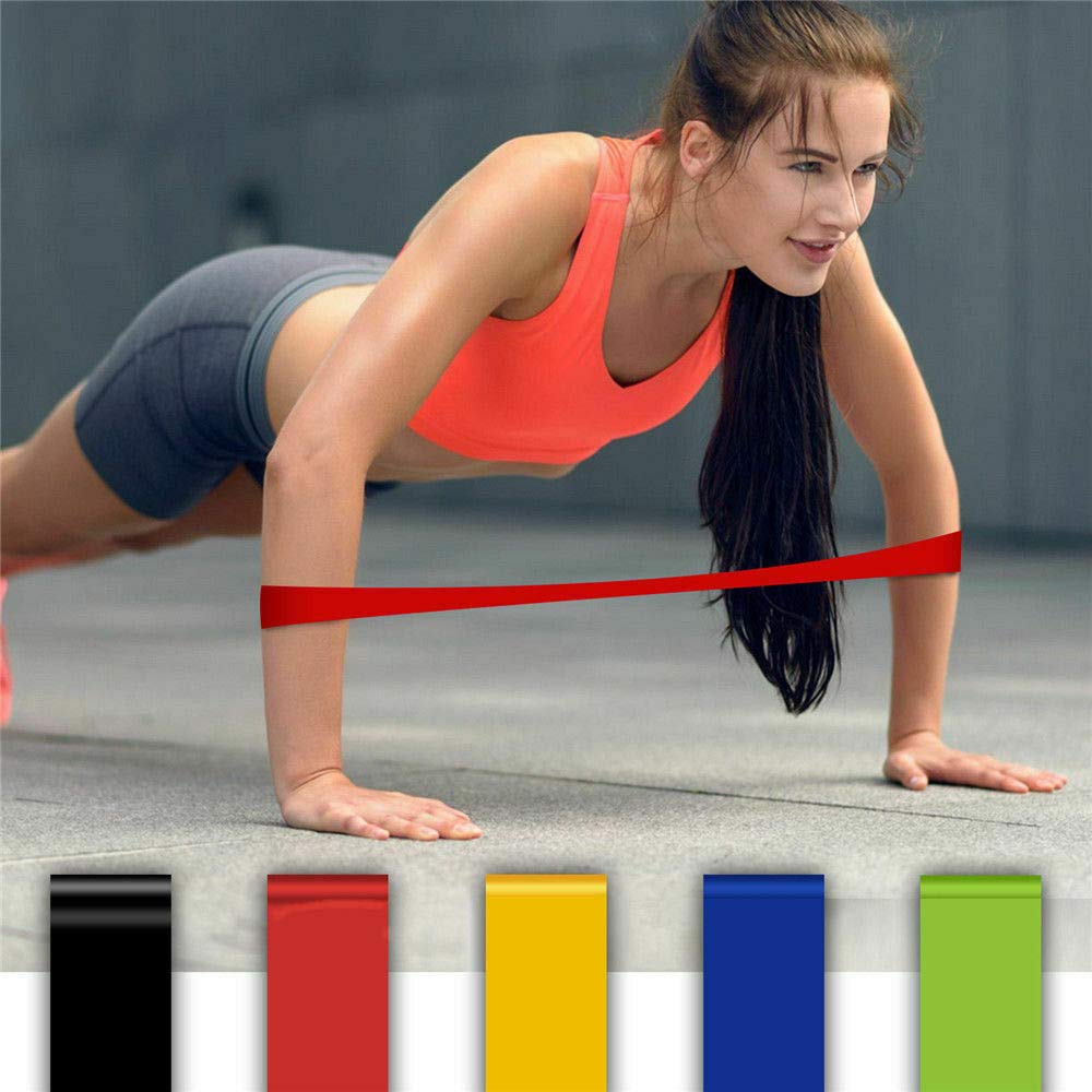 Premium 5-Piece Resistance Bands Set - Skin-Friendly Exercise Loop Bands with 5 Resistance Levels (10-50 lbs) - Includes Free Carrying Case - Perfect for Home Workouts, Gym Training, Yoga & Pilates - Great for Strength Building, Physical Therapy & Fitness Enthusiasts (Multicolor)