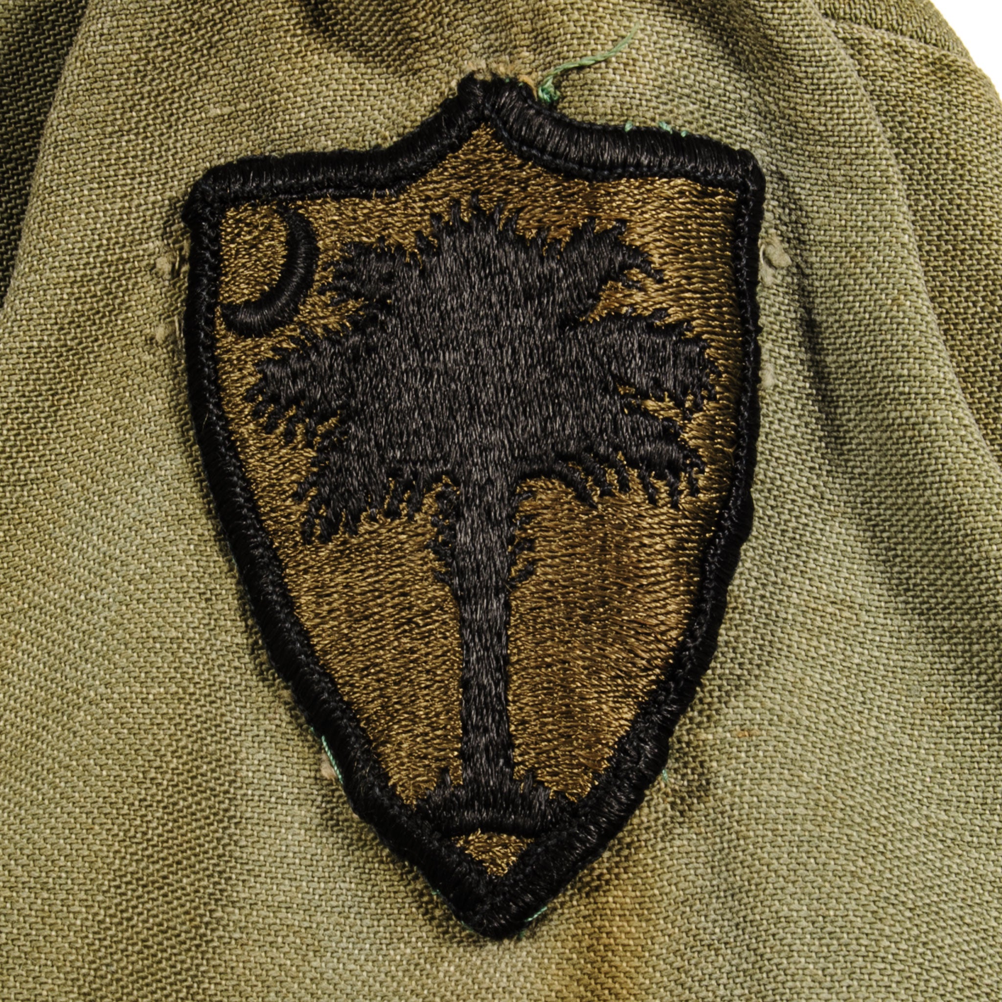 Vintage 1967 US Army Utility Shirt P64 with South Carolina National Guard Old Ninety Six Manager Patch - Authentic Military Surplus for Collectors & Reenactments