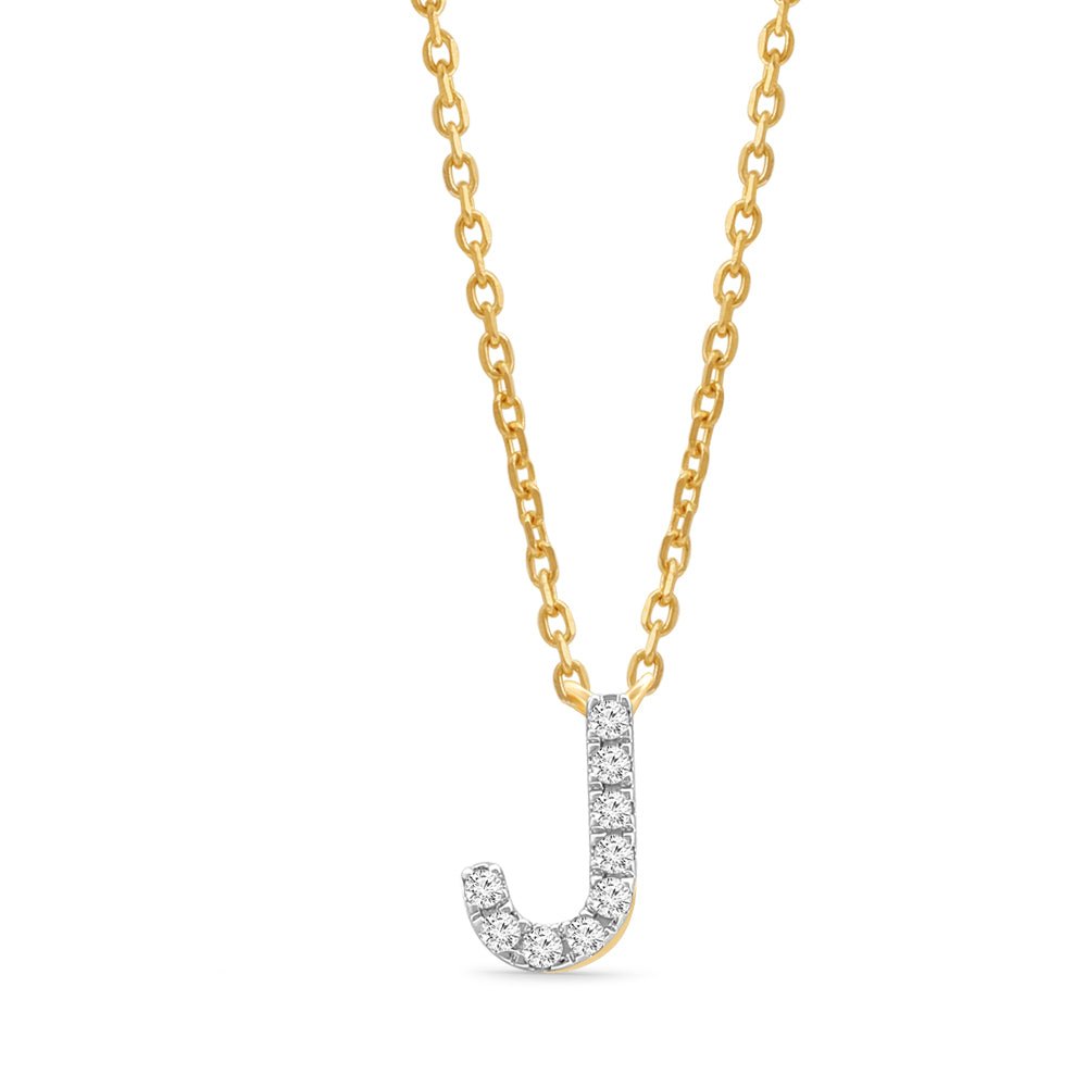 14K Yellow Gold Diamond Initial Charm Necklace - Personalized Classic Jewelry for Women | Perfect Gift for Birthday, Anniversary & Valentine's Day