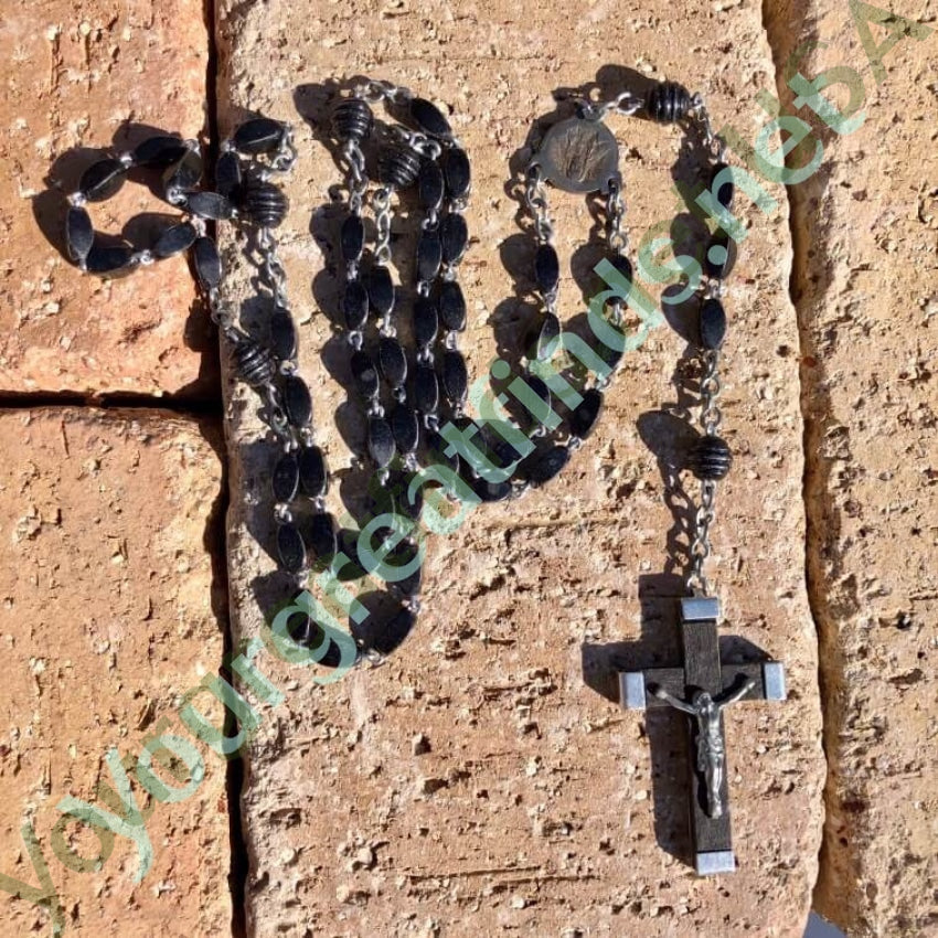 Vintage French Wooden Catholic Rosary - Handcrafted Wooden Beads Prayer Necklace for Religious Devotion & Meditation | Perfect for Church, Home Prayer & Spiritual Gifts
