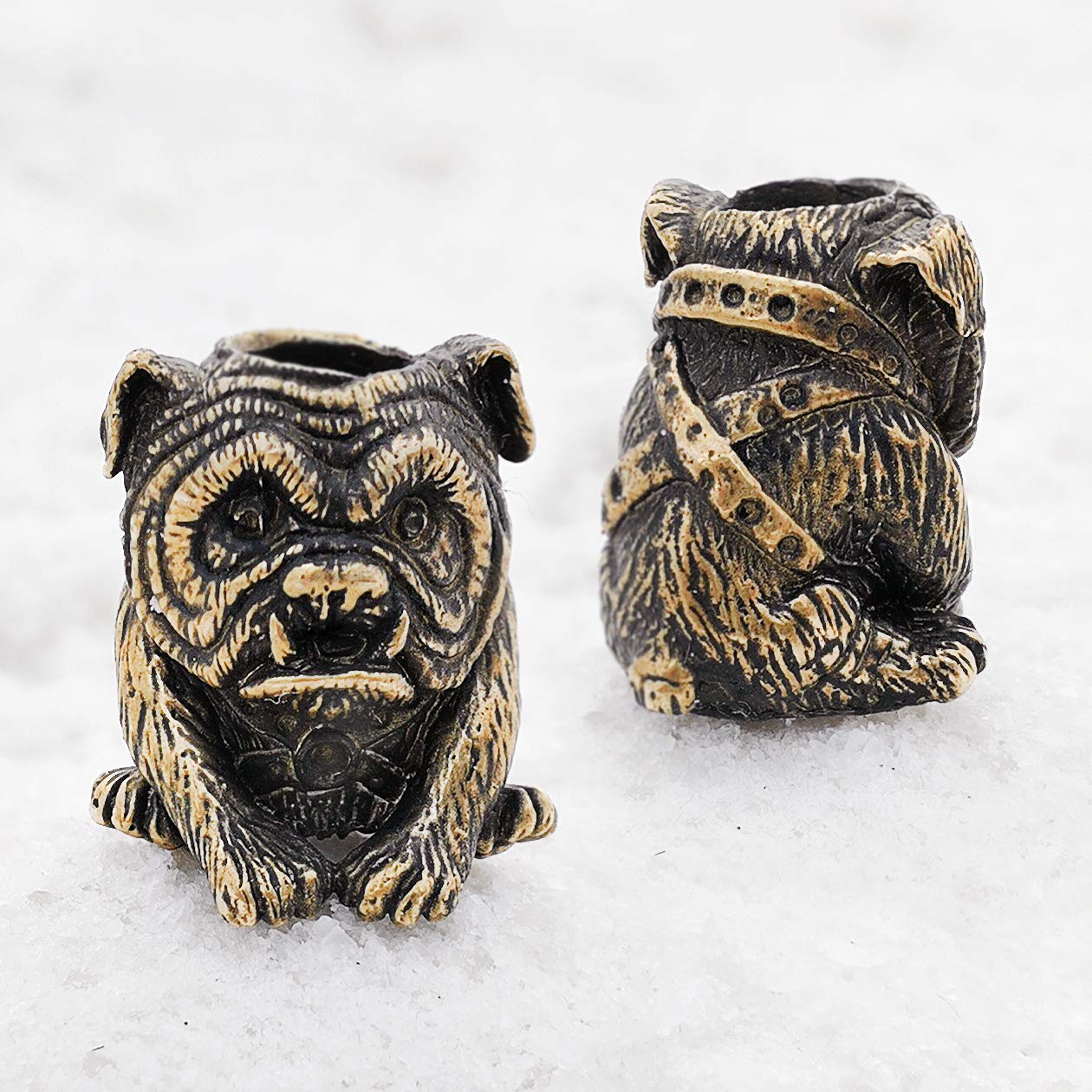 Hand-Cast Paracord Bead - Dog Bronze Charm for EDC, Knife Lanyards & Bracelets