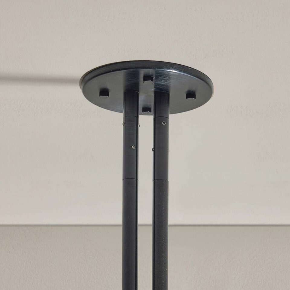 Marz Designs Aurelia Double Pendant Light - White Onyx & Brushed Black Finish - 2 Size Options - Modern Ceiling Lighting for Dining Room, Kitchen Island or Entryway