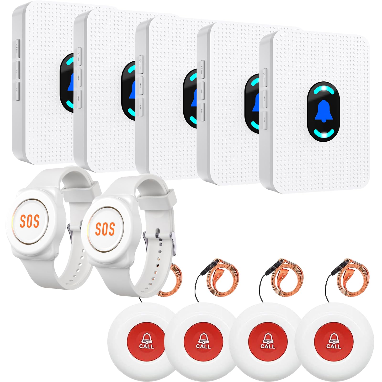 Daytech Wireless Caregiver Pager Call Button for Elderly - Emergency Alert System for Seniors & Disabled - Home Healthcare & Nursing Assistance Device