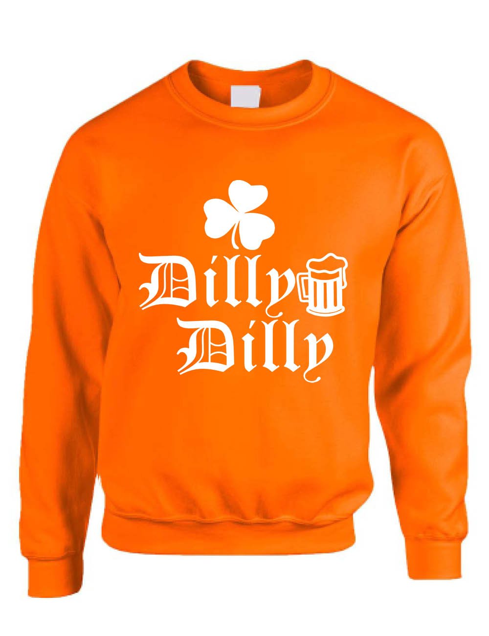 ALLNTRENDS St. Patrick's Day Sweatshirt for Adults - Irish Shamrock Print, White | Perfect for St. Paddy's Celebrations & Casual Wear
