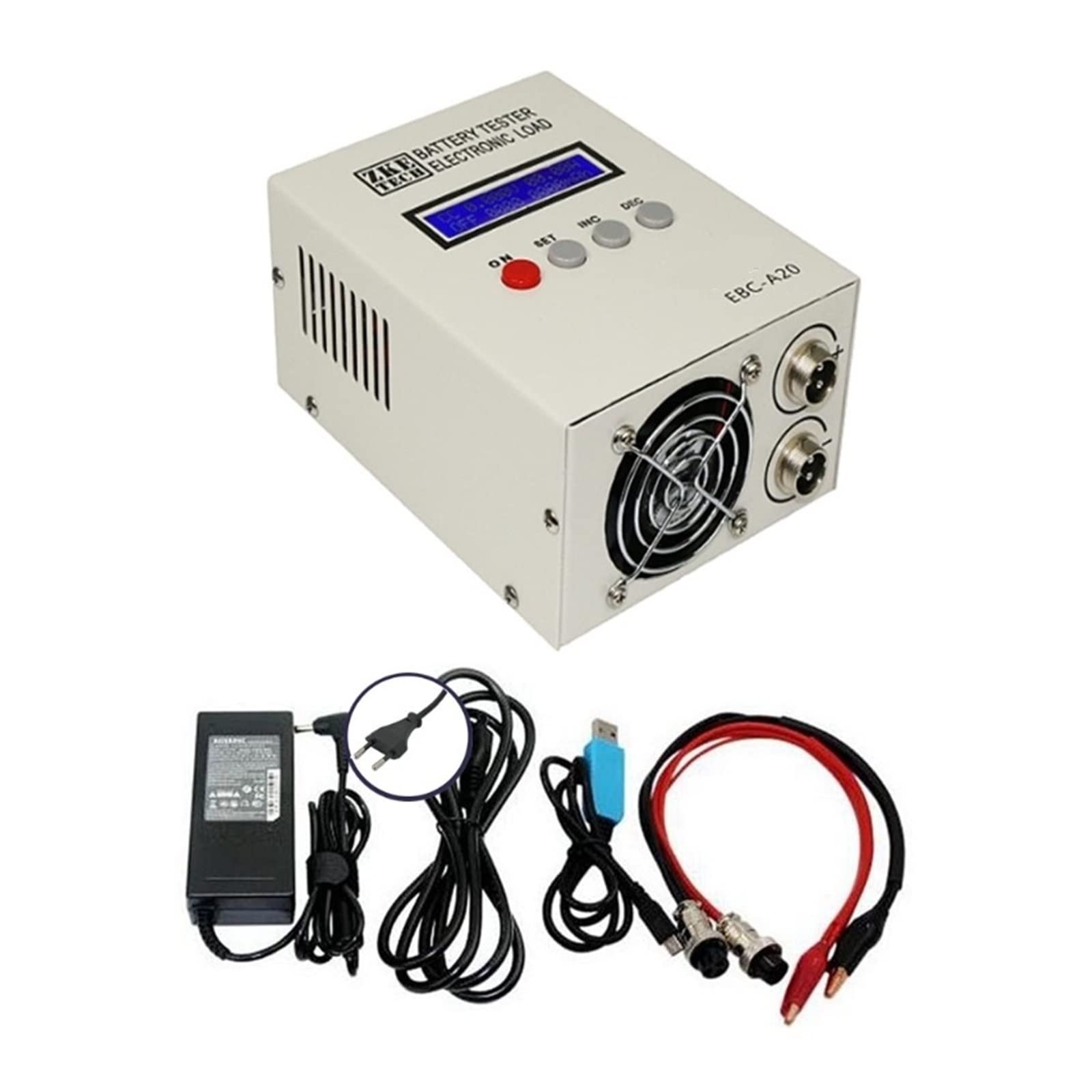 EBC-A20 30V 20A 85W Electronic Load Battery Tester for Lithium & Lead-Acid Batteries - Capacity Testing, 5A Charge, 20A Discharge with PC Software - Perfect for DIY Battery Maintenance, RC Cars, Solar Power Systems & Electric Vehicle Testing