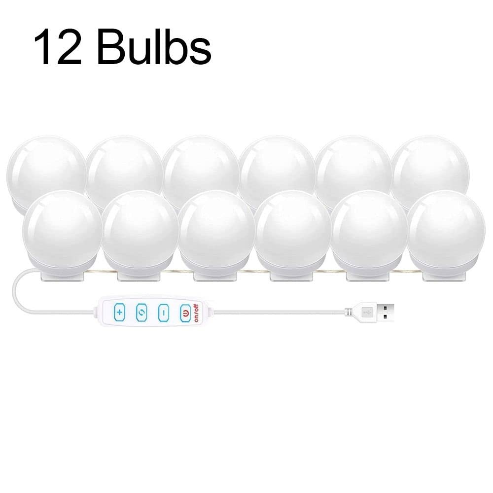 Andy's Orchids Vanity Mirror Lights Kit - 12 LED Bulbs with Adjustable Color & Brightness, Dimmable Makeup Lights for Dressing Room, Bathroom, and Bedroom Vanity Mirror Lighting