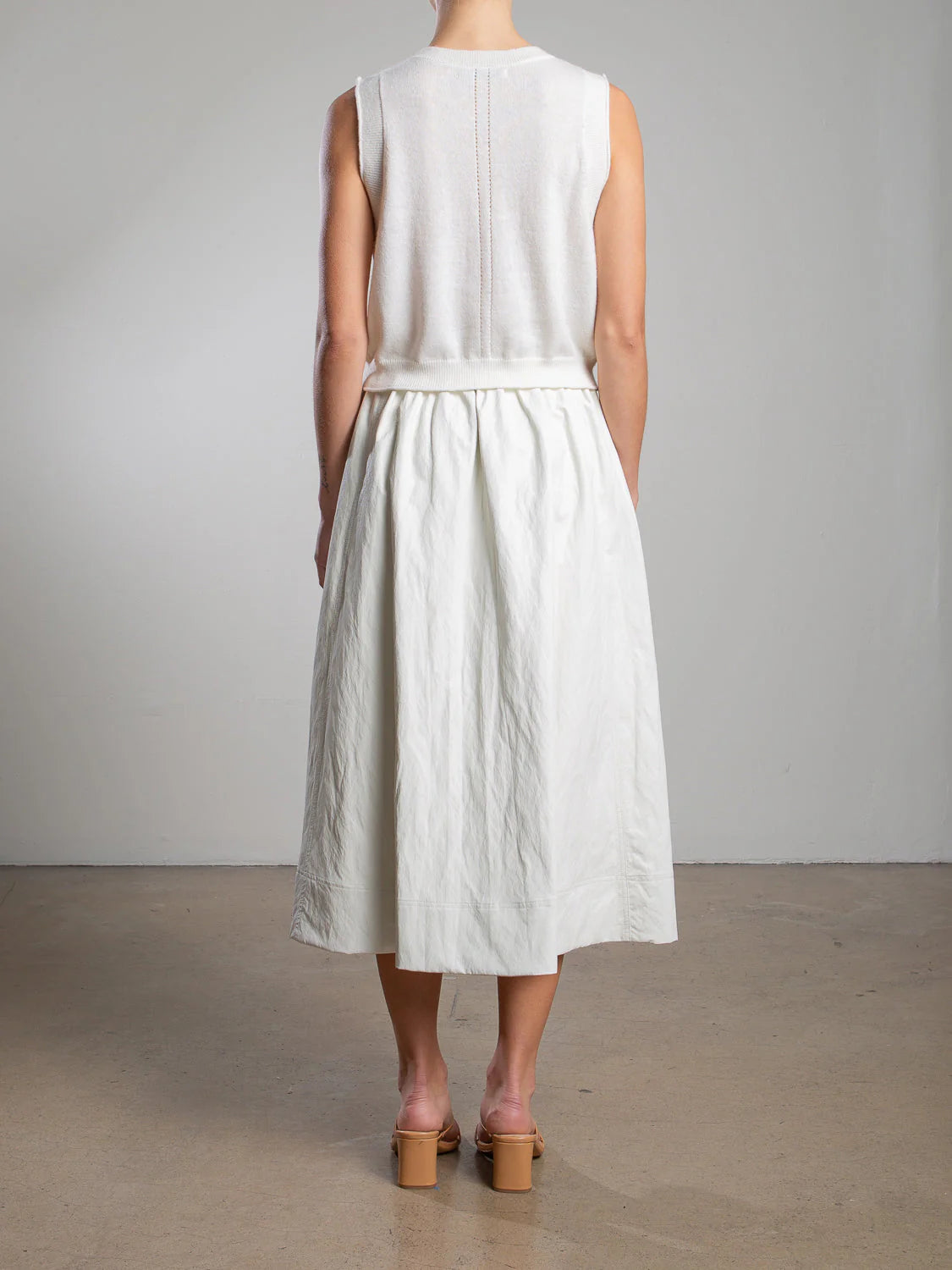 Claudia Faux Leather Skirt in Ivory - Women's High Waist Mini Skirt for Party, Night Out & Casual Wear