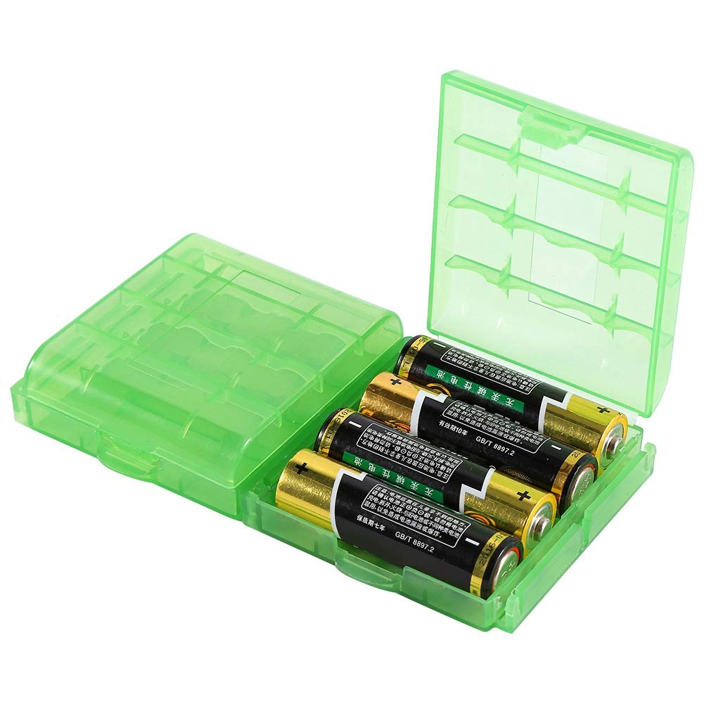 Joyzan 10-Piece Battery Storage Case - Compact AA & AAA Battery Holder Box with Insulated Protective Hinged Lid (4 AA + 5 AAA Capacity) - Perfect for Home, Office, School & Travel Organization
