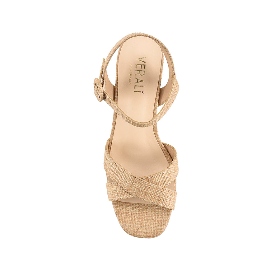 Heppell Women's Platform Heels - Natural Raffia Sandals for Summer | Comfortable High Heels for Beach, Party & Casual Wear
