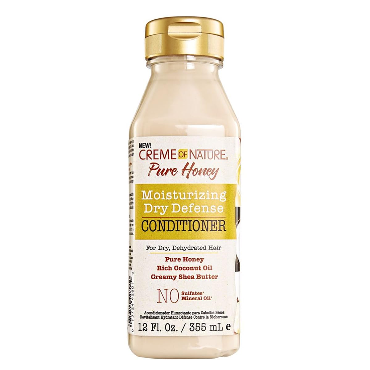 Creme of Nature Coconut Oil & Shea Butter Hair Conditioner for Dry, Damaged Hair - Deep Moisturizing Treatment with Pure Honey - 12.07 Fl Oz for Daily Hair Care & Repair