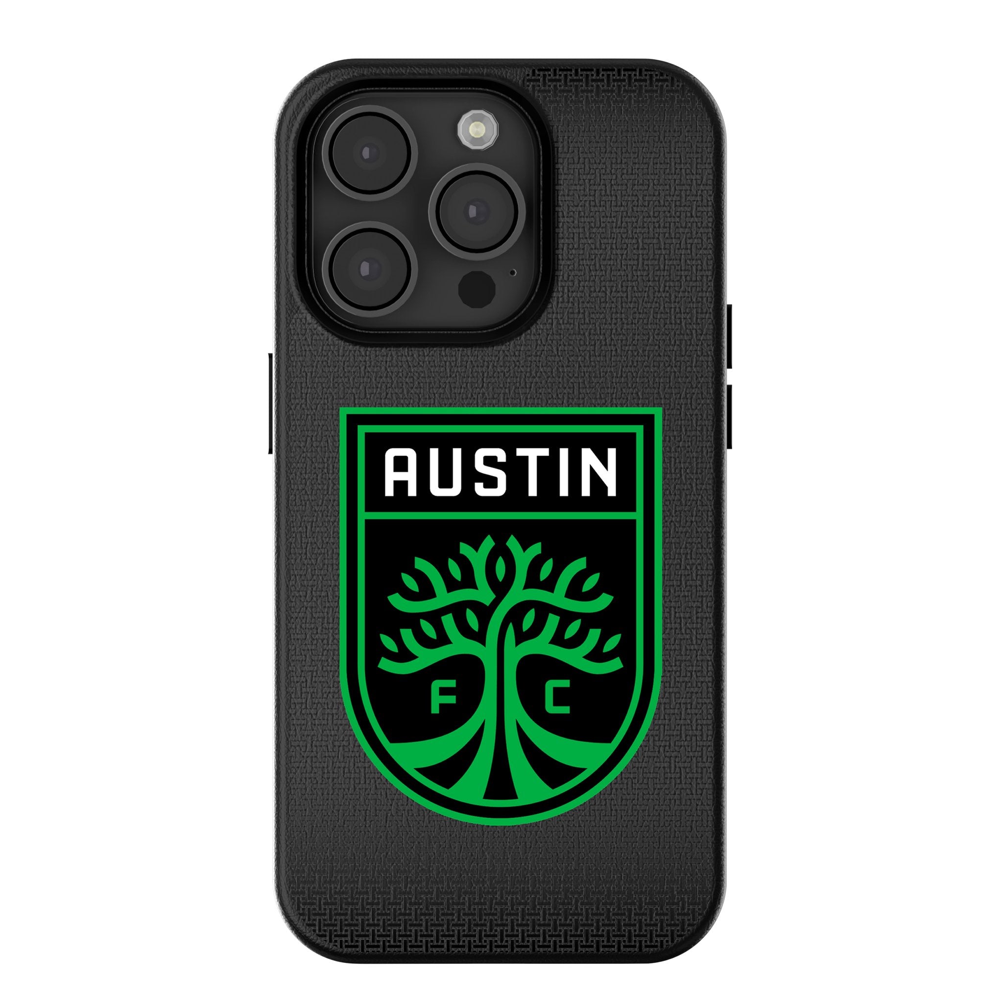 Austin FC MagSafe Compatible Linen Phone Case for Apple iPhone 14/13/12 - Durable & Stylish Cover for Everyday Use & Sports Fans