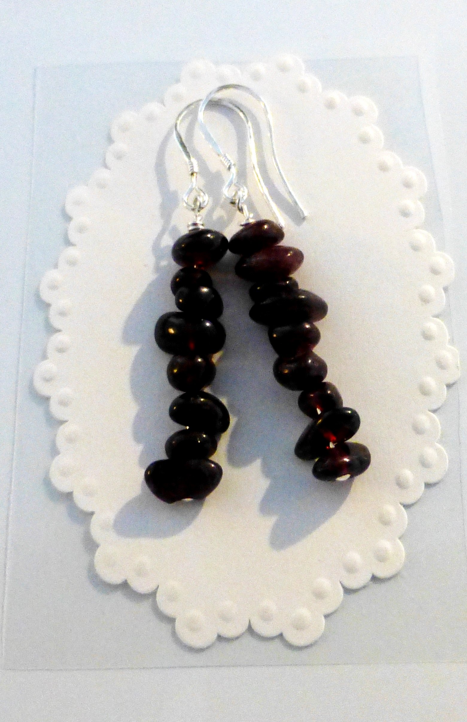 Gorgeous Garnet Dangle Earrings in Sterling Silver - Perfect for Weddings, Parties & Evening Events