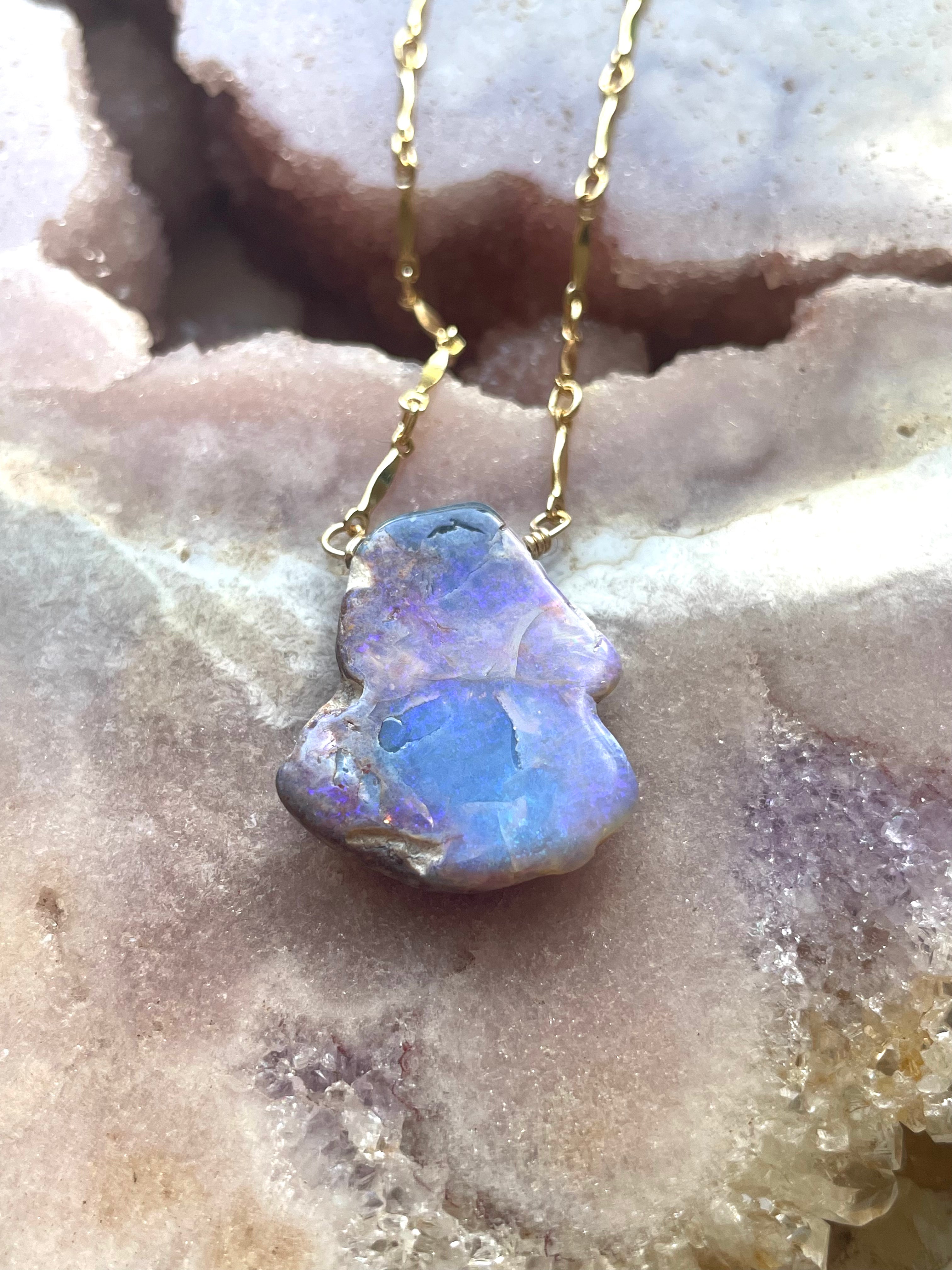 Genuine Australian Opal Pendant Necklace - 925 Sterling Silver Jewelry for Women, Elegant Gift for Birthday, Anniversary & Special Occasions