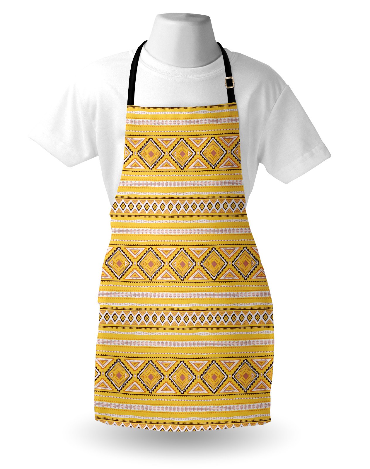 Ambesonne Unisex Kitchen Apron - Tribal Rhombus Triangle Design for Cooking Baking Gardening