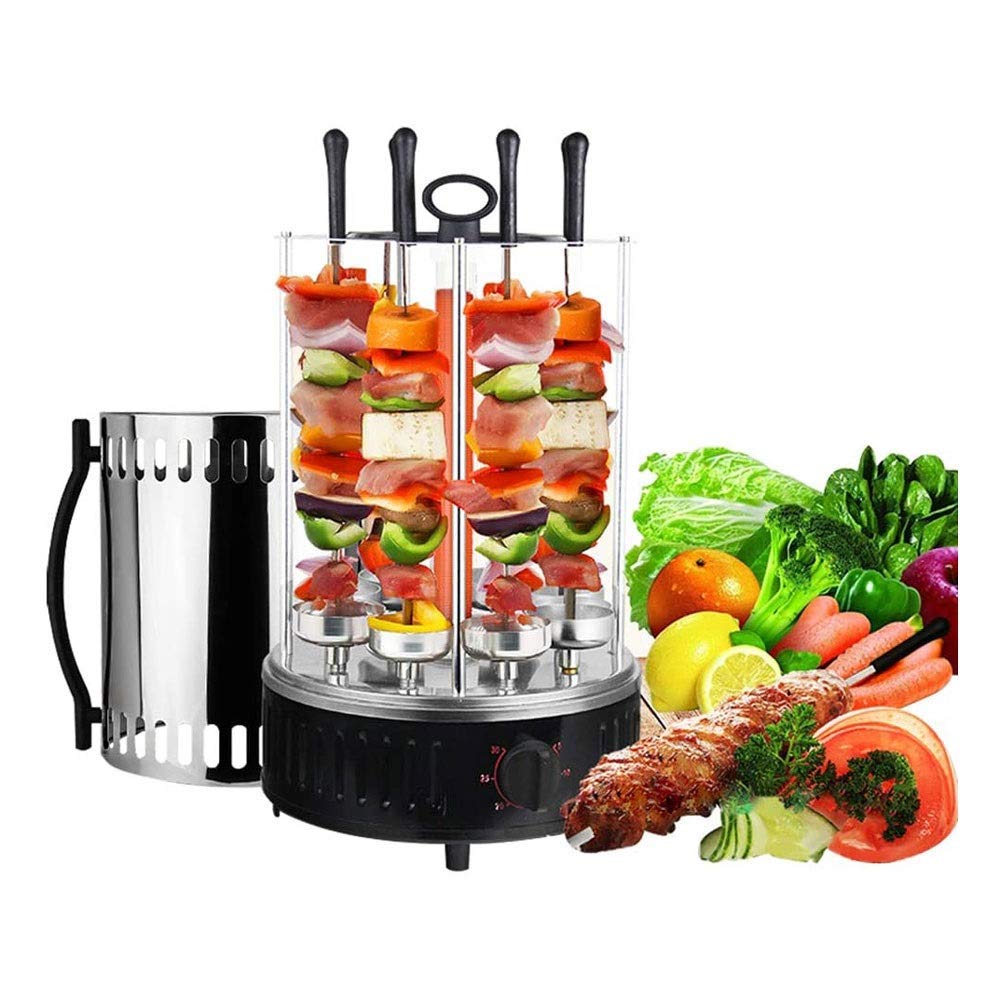 Professional Vertical Rotisserie Toaster Oven Grill - Stainless Steel Electric Kebab Cooker with Rotating Roaster & Bakeware Set | Perfect for Home Kitchen, Outdoor BBQ, and Party Cooking
