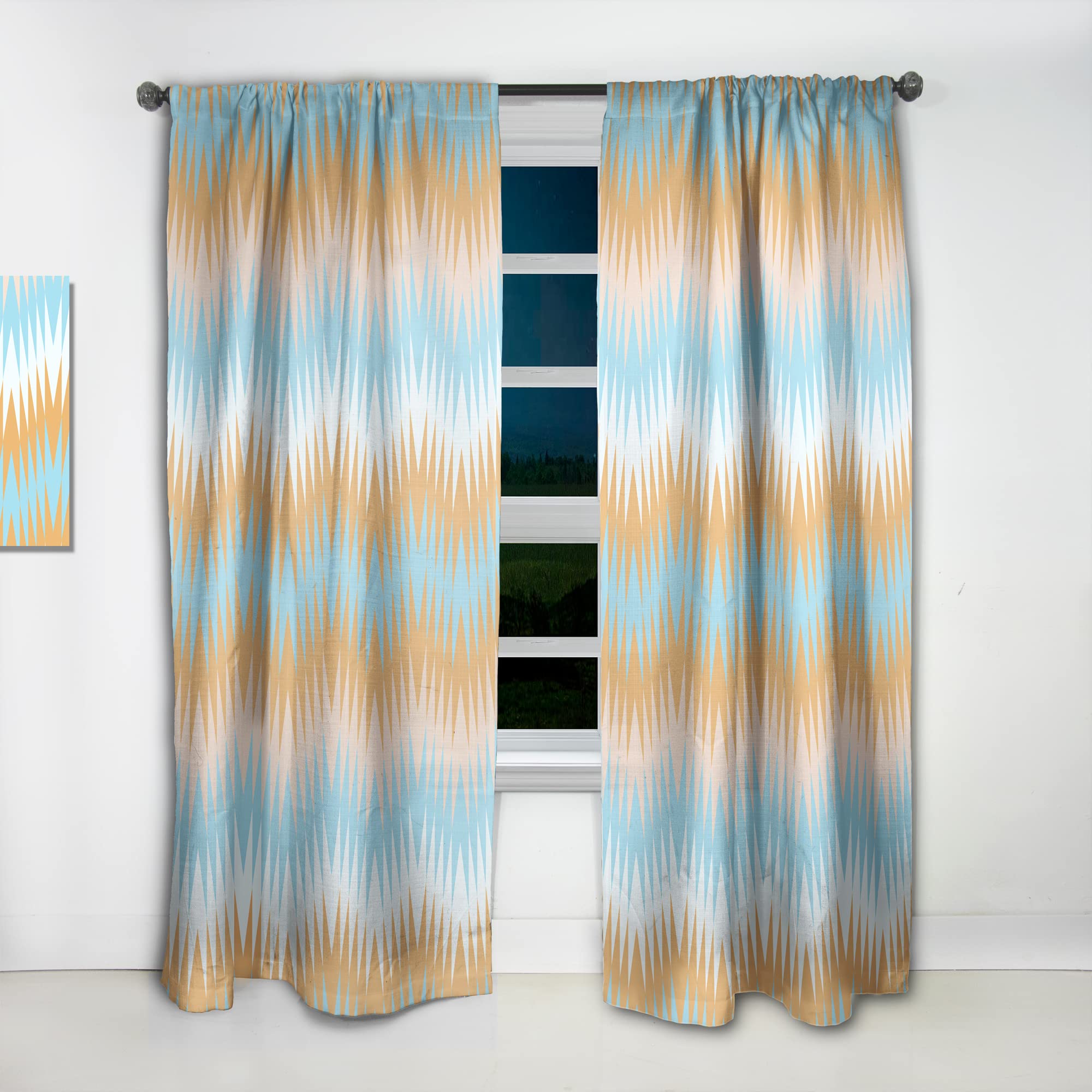 DesignQ Retro Abstract VI Thermal Insulated Curtain Panel - 52x120 Inches - Blackout Drapes for Bedroom & Living Room - Perfect for Home Decor & Light Control
