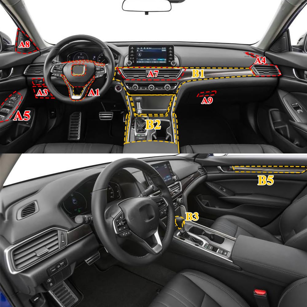 Carbon Fiber Hydro-Dipped Air Vent Trim Cover for 2018-2022 Honda Accord 10th Gen - Interior Upgrade Accessories for Dash & Vent Protection | Perfect for Car Enthusiasts & Customization