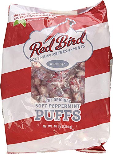 Red Bird Southern Refresh Soft Peppermint Puffs - 46 oz Bulk Bag (Pack of 3) | Fresh Breath Mints for Office, Travel & After Meals