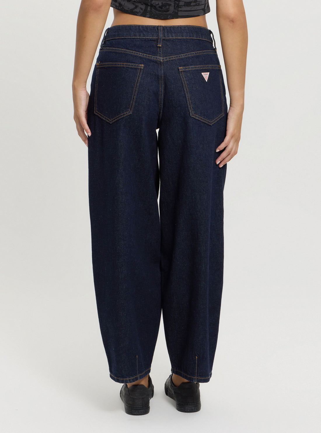 Guess Originals Tapered Baggy Jeans for Women - High Waist Distressed Denim Pants - Casual Streetwear & Everyday Comfort
