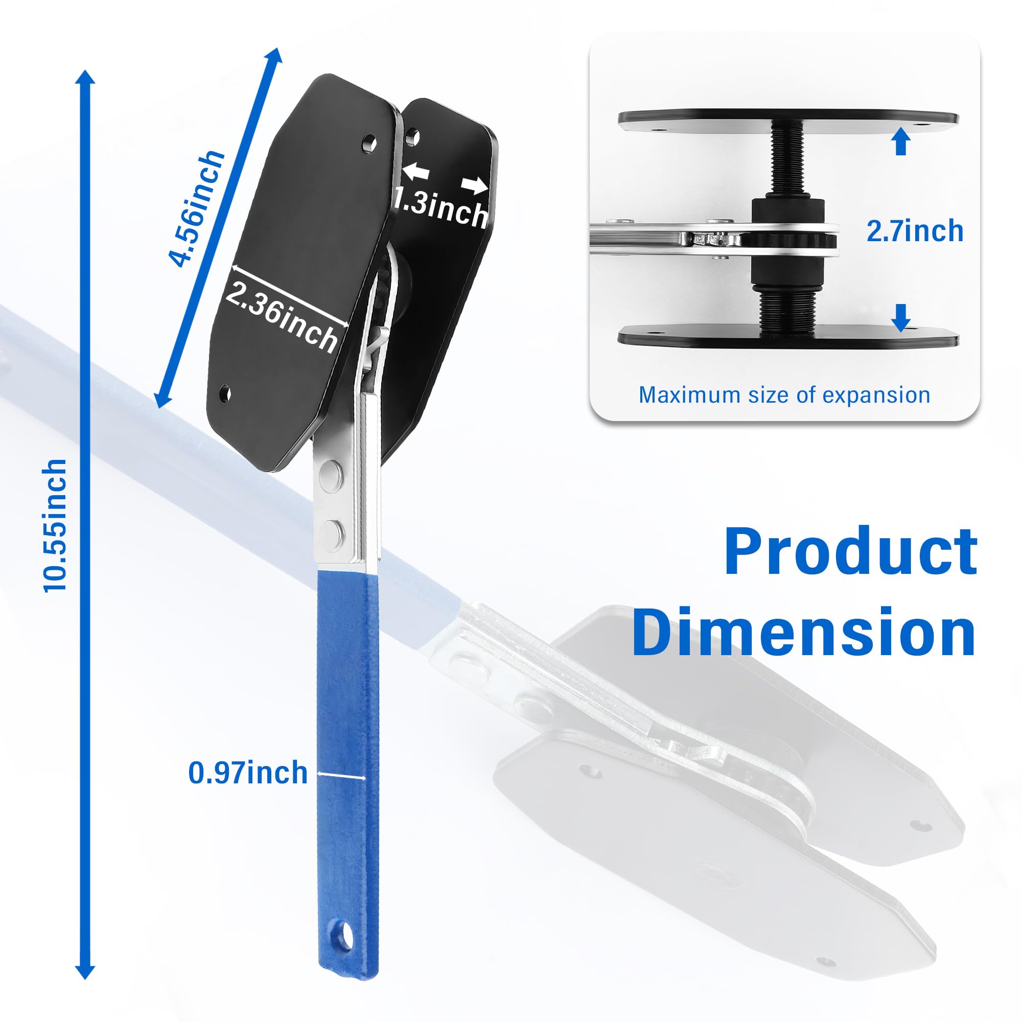 Professional Brake Caliper Compression Tool with 360° Rotating Ratchet - Caliper Piston Compressor & Brake Pad Spreader for Single/Twin/Quad Piston Calipers (Blue) - Perfect for DIY Auto Repair & Mechanic Shop Maintenance