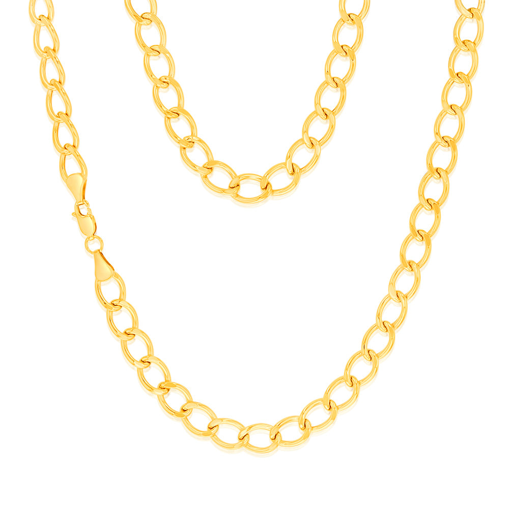 9ct Yellow Gold 150 Gauge Open Curb 45cm Chain - Elegant Jewelry for Women & Men, Perfect for Daily Wear, Gifts & Special Occasions