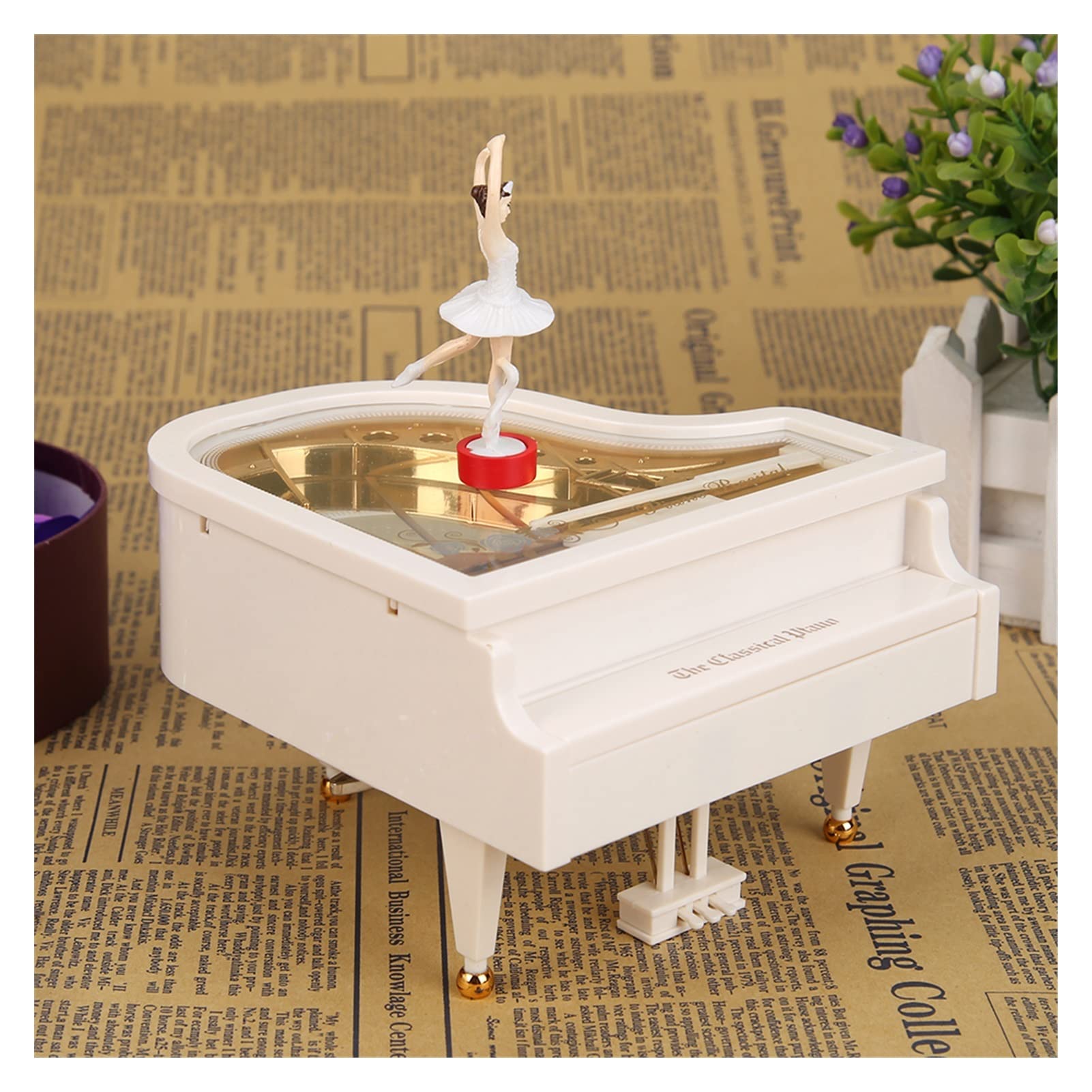 SHANGMAOYO Classic Rotating Ballerina Music Box - Elegant Piano Model Musical Gift Box with Timeless Melodies for Home Decor, Birthday & Wedding Presents (Color B) | Perfect for Nursery Decor, Anniversary Gifts & Romantic Ambiance