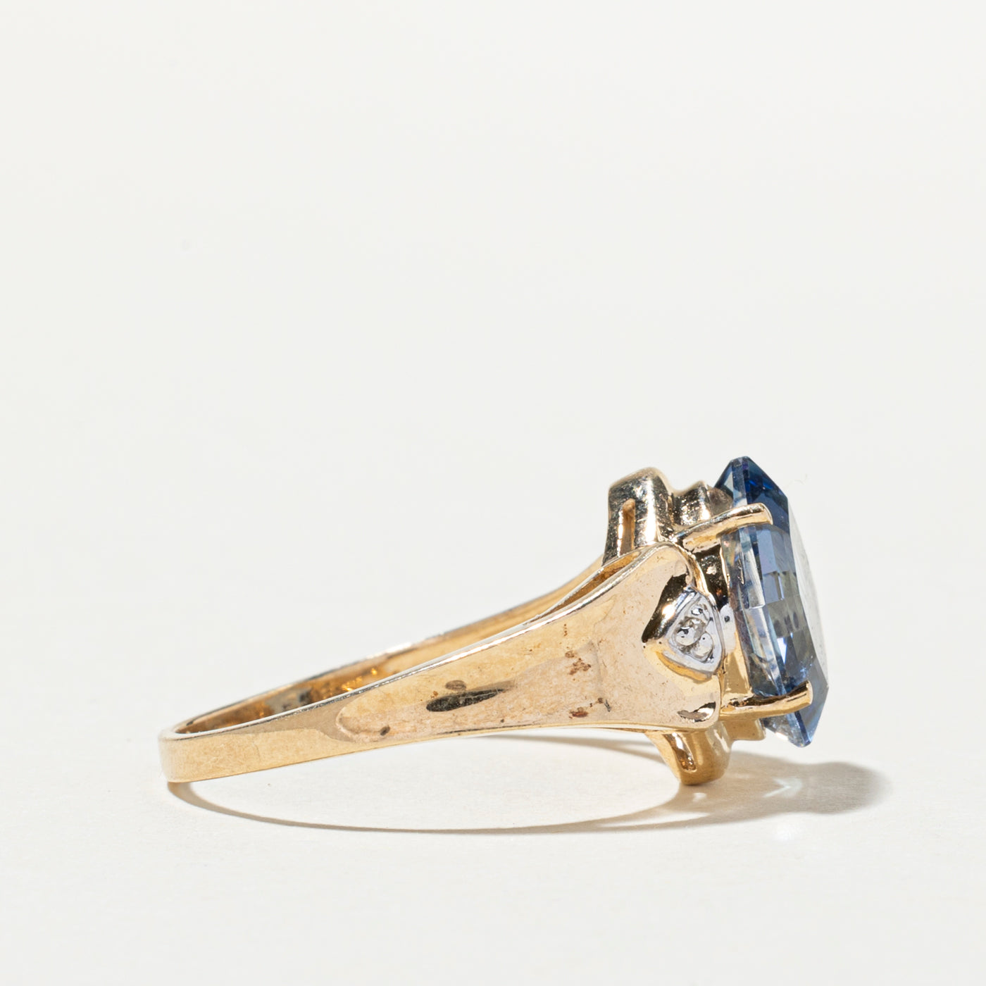 Exquisite 3.89ct Octagon Cut Blue Topaz & Diamond Ring (0.01ctw) - Size 9.25 | Elegant Engagement, Anniversary & Special Occasion Jewelry Gift