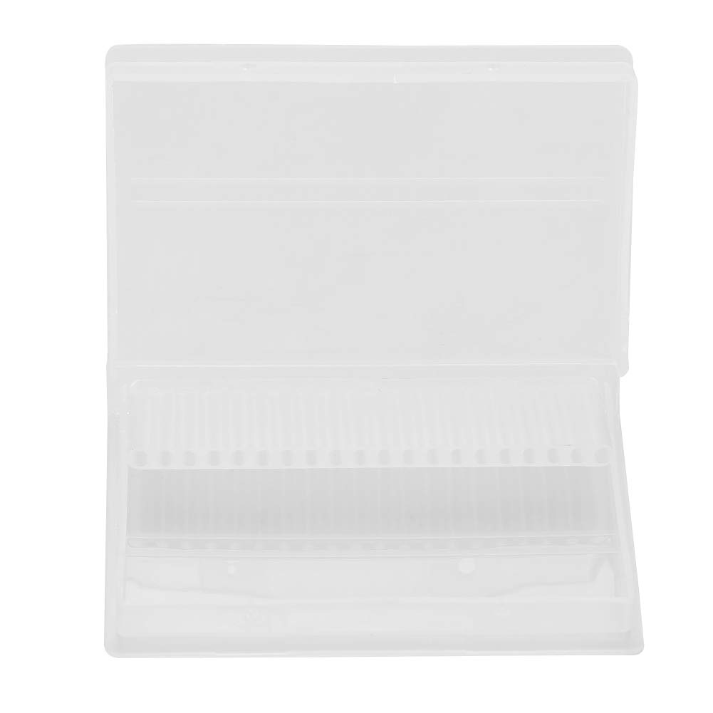 GOTOTOP 20 Slots Transparent Nail Drill Bit Storage Box - Nail File Organizer Case for Professional & Home Manicure Tools - Perfect for Salon Display, Travel & DIY Nail Art Storage