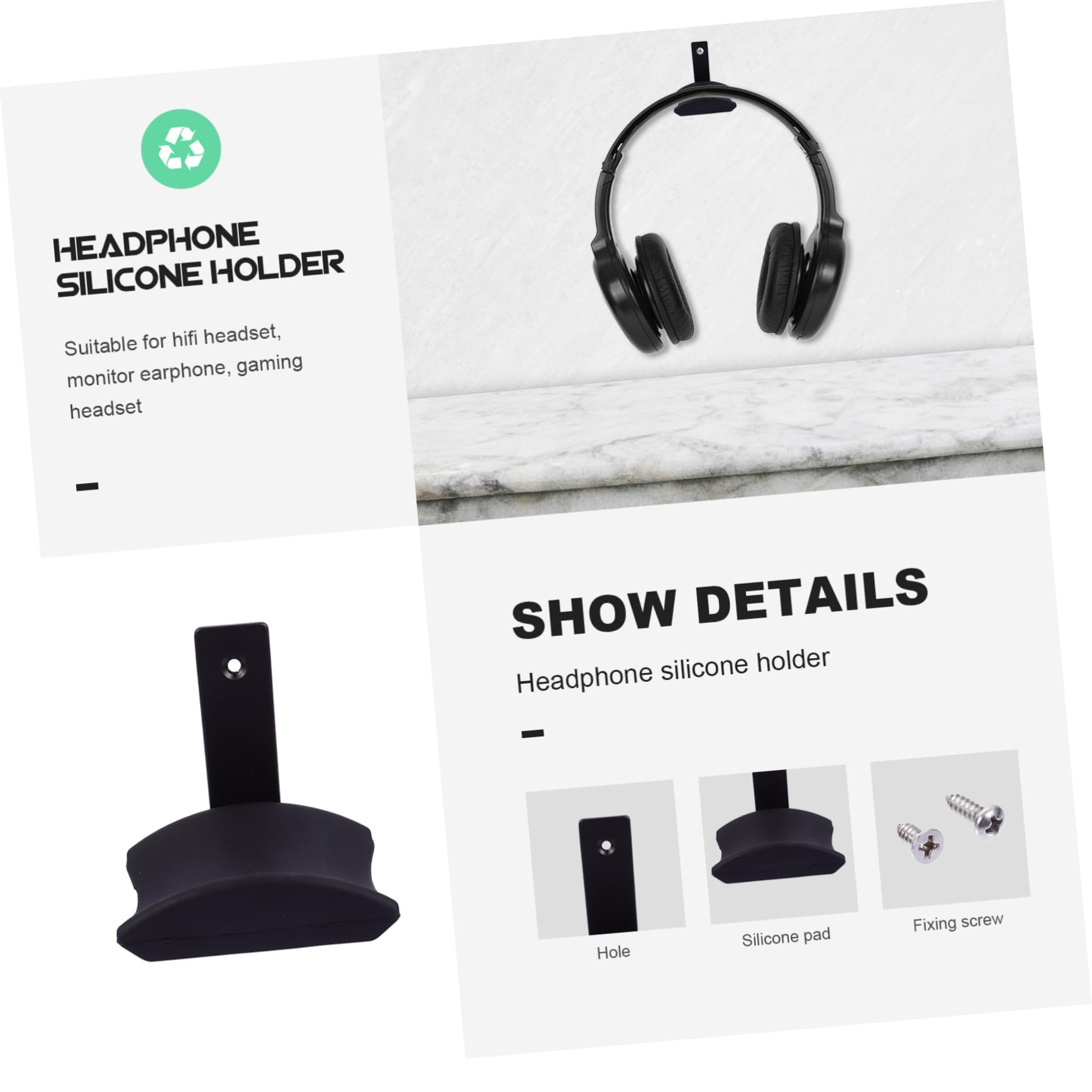 Luxshiny 2-Pack Women's Watch Bands & Gaming Headphone Stand - Stylish Watch Accessories & Headset Holder for Computer, Desk, Office, and Gaming Setup
