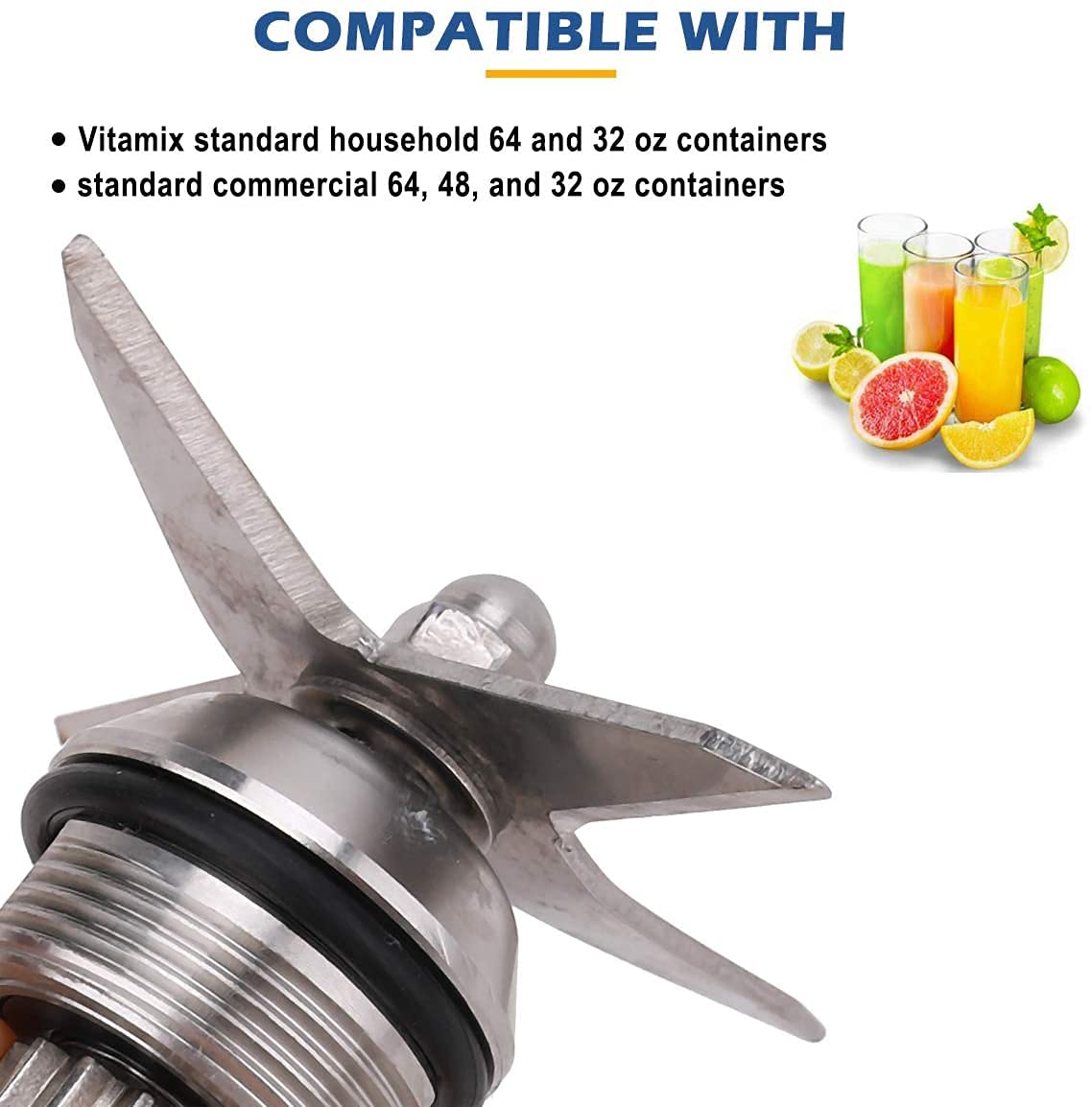 Premium Stainless Steel Wet Blade Assembly Replacement for Vitamix 5200 Series - Compatible with 32oz & 64oz Containers - High-Performance Blending for Smoothies, Soups & Nut Butters