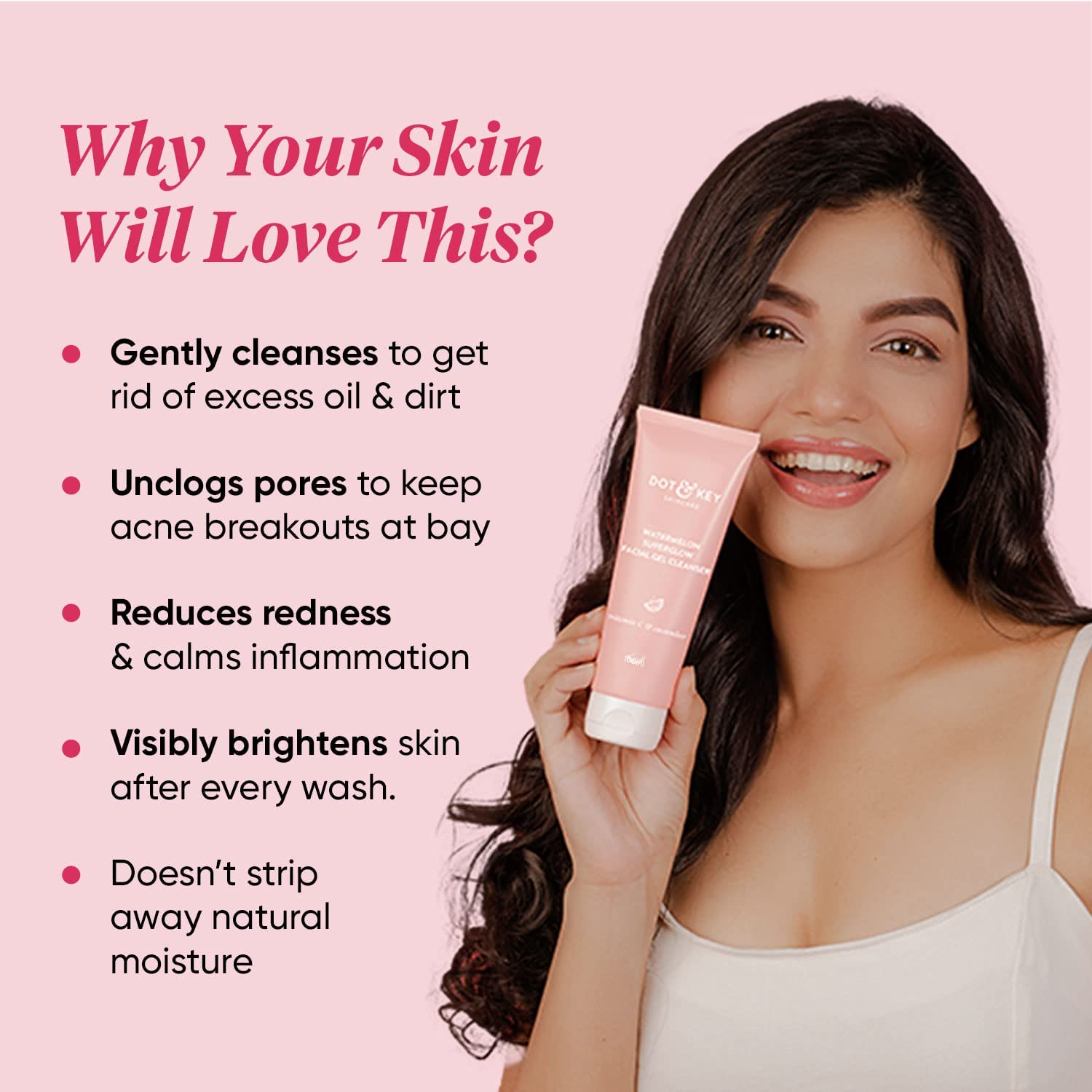 Vitamin C & Cucumber Watermelon Super Glow Gel Face Wash - Oil Free Cleanser for Glowing Skin | Removes Excess Oil & Dirt | For Combination & Oily Skin | Men & Women | 15ml Travel Size | Perfect for Morning & Night Skincare Routine
