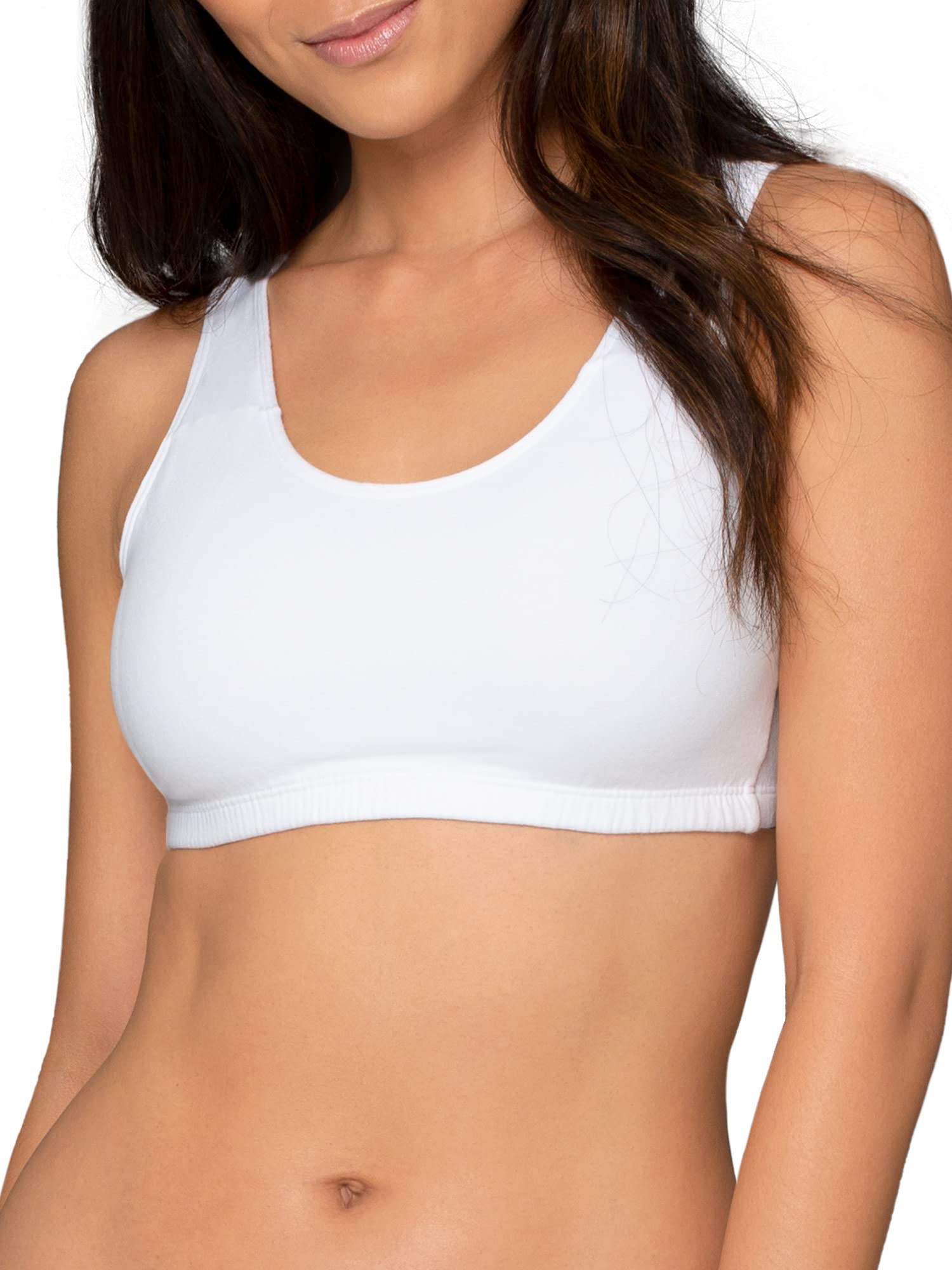 Fruit of the Loom Women's Cotton Tank Bra - Ultra Soft, Breathable & Comfortable for Everyday Wear, Yoga, Gym & Lounge