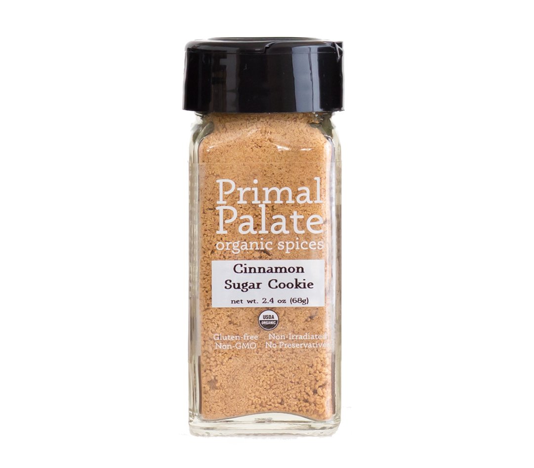 Organic Cinnamon Sugar Cookie Spice Blend by Primal Palate - USDA Certified Organic, 2.4 oz Glass Bottle - Perfect for Baking Cookies, Cakes & Holiday Treats
