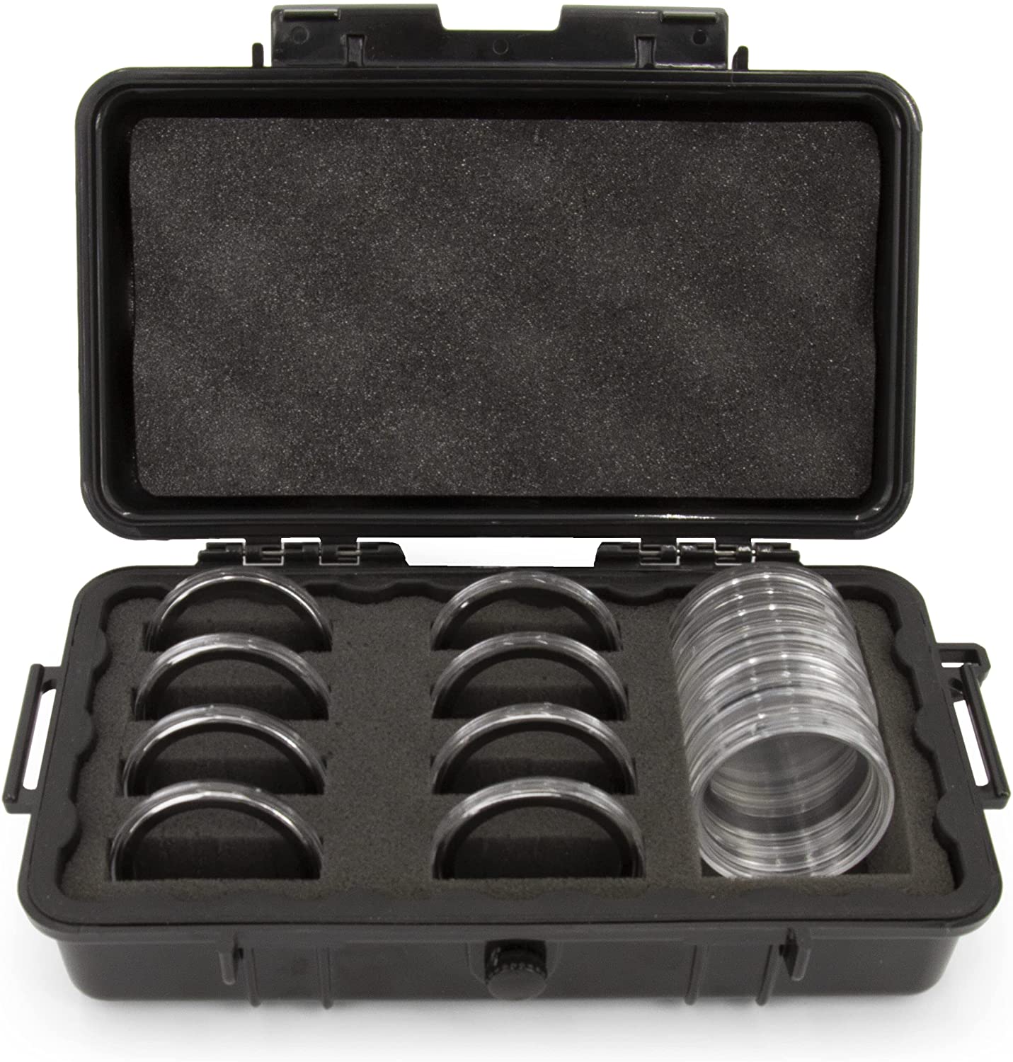CASEMATIX Coin Holder Case - Fits 30+ Coin Capsules for Silver Dollar, American Silver Eagle & More (Up to 52mm) - Perfect for Coin Collectors & Numismatic Storage