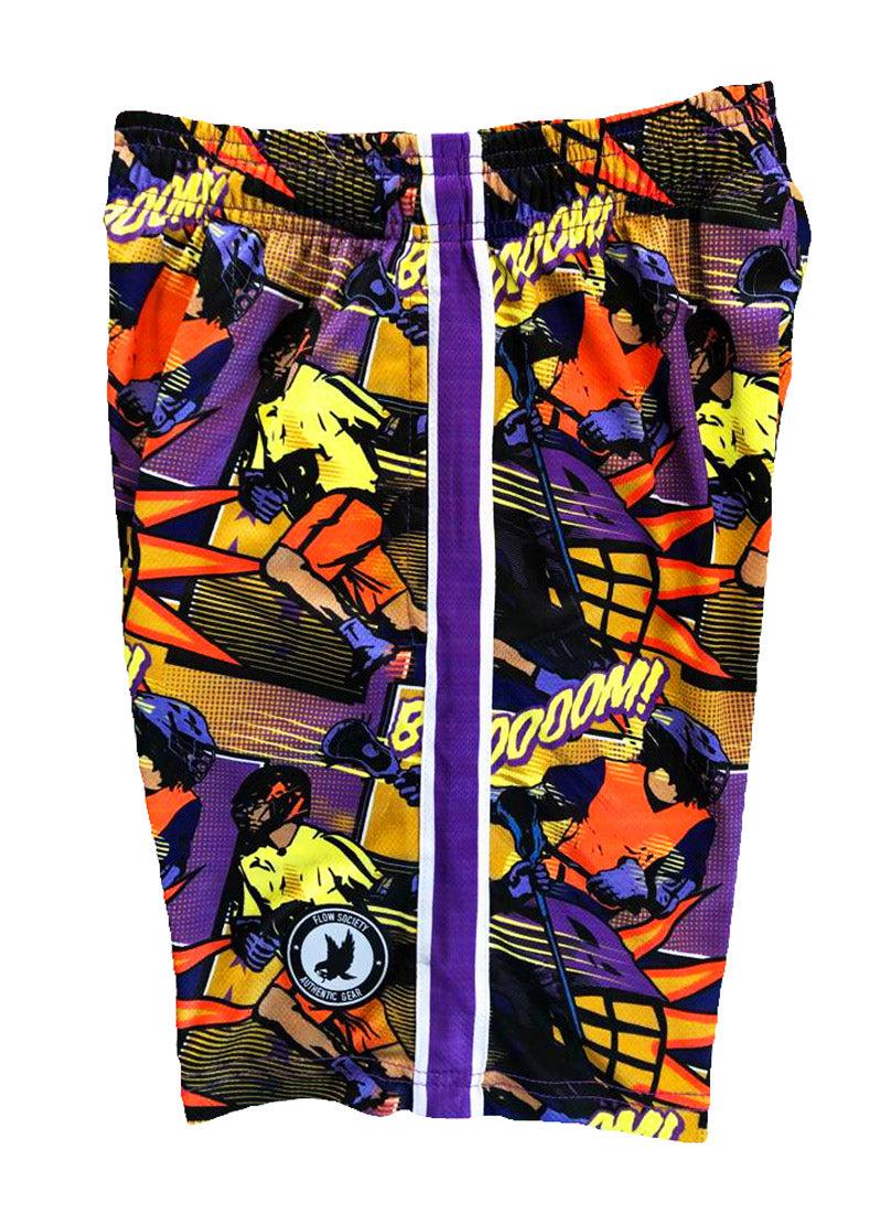 Boys' Comic Lax Sideline Attack Shorts - Comfortable Athletic Shorts for Youth Lacrosse Practice & Games - Perfect for Sports Training, Gym Workouts & Casual Wear