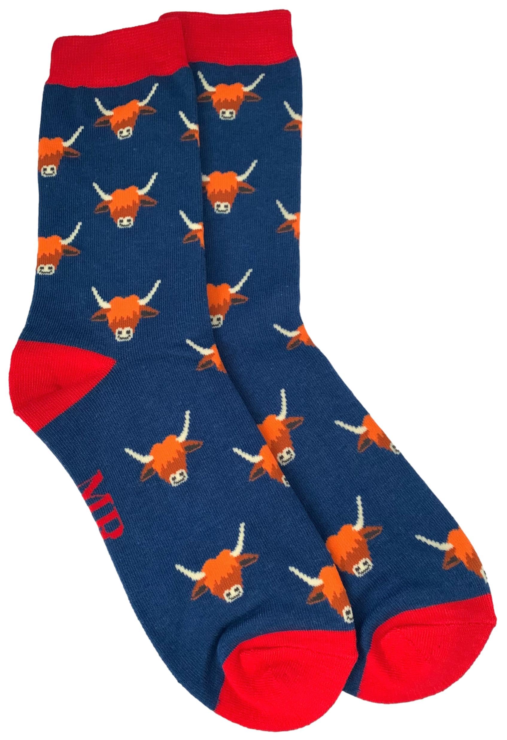 Purple Possum® Highland Cow Socks for Men - Soft Bamboo Blend Novelty Socks with Fun Cattle Print - Perfect for Casual Wear, Gifts, and Cow-Themed Outfits