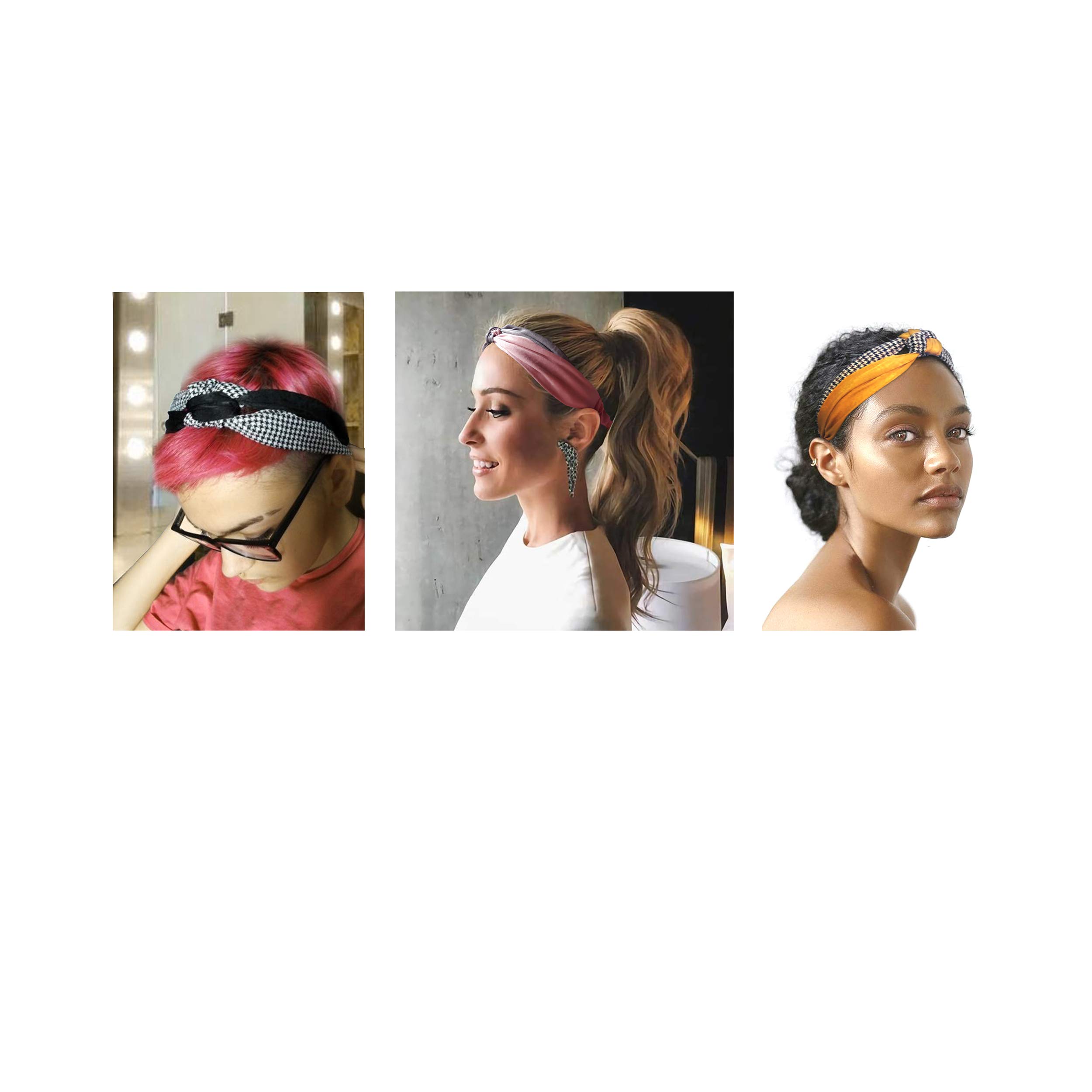 7 Pack Knotted Headbands for Women & Girls - Non Slip Stretchy Fabric Hair Accessories | Criss Cross Design for Comfort & Style | Perfect for Workouts, Yoga, Running & Everyday Wear