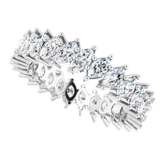 3.12 Carat Marquise Cut Diamond Eternity Band for Women - Wedding, Engagement, Anniversary Jewelry Gift - Perfect for Bridal, Party & Special Occasions